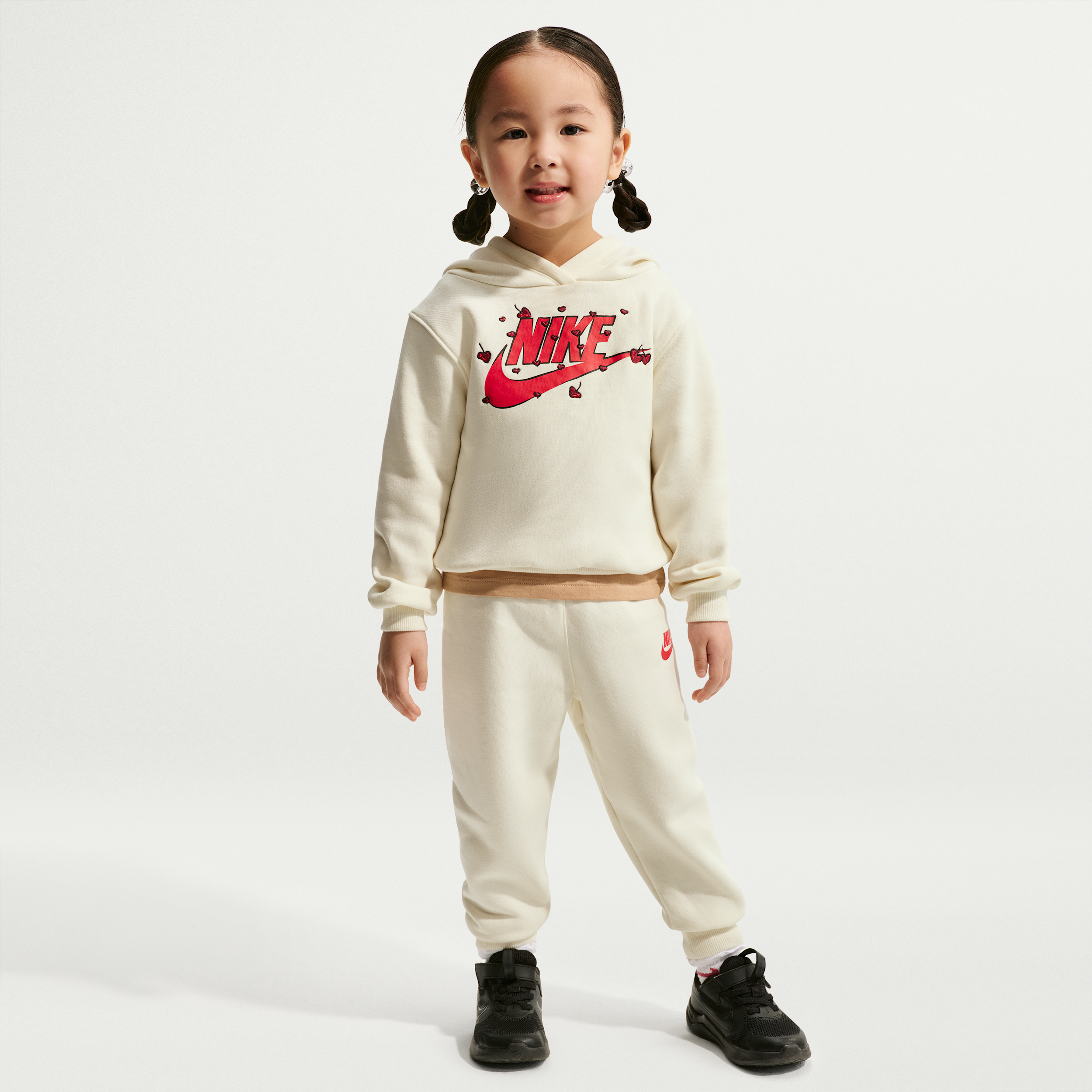 Nike Toddler Fleece Pullover Hoodie and Jogger Pants Set in Brown 26N835-W8K 55$