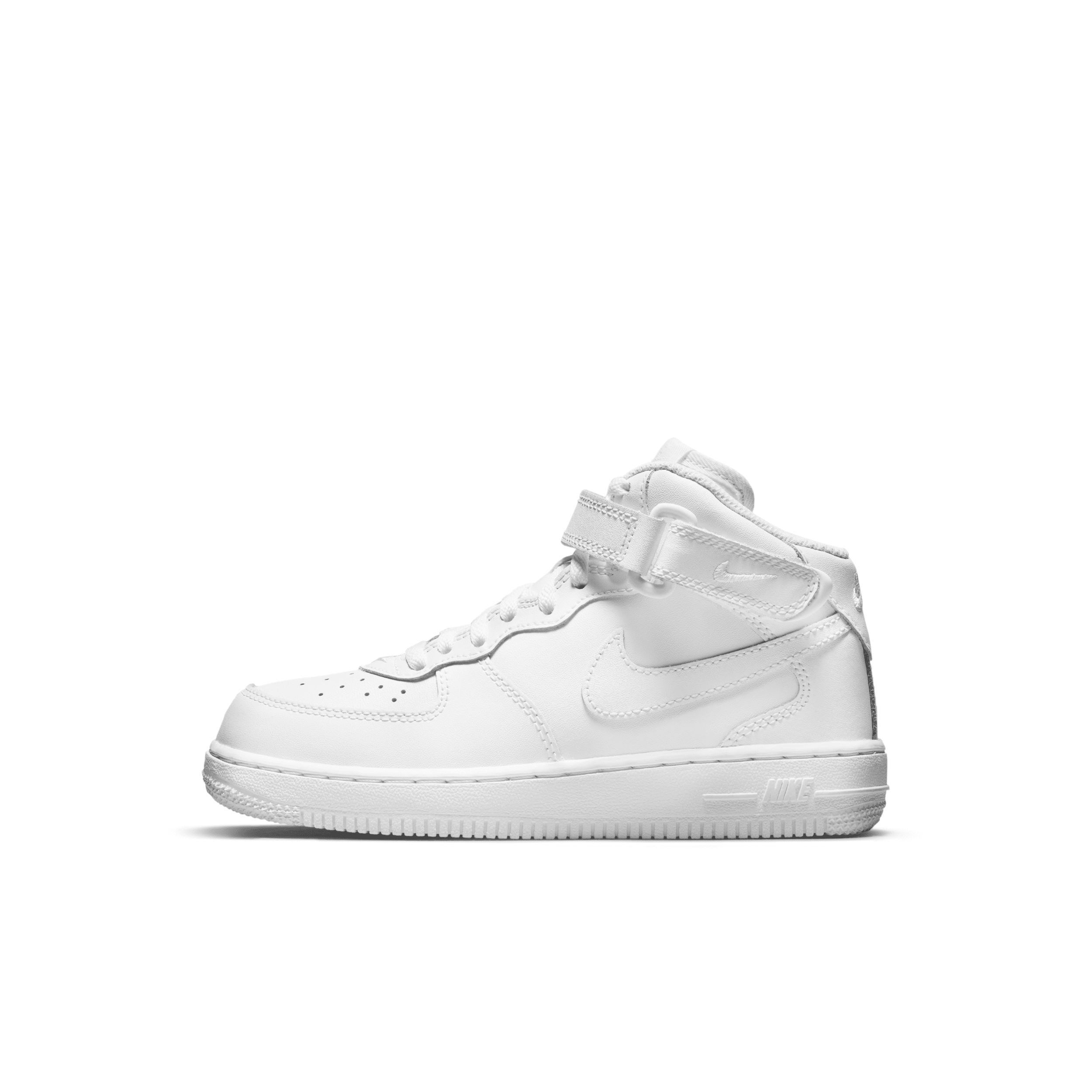 Nike Boys Air Force 1 Mid LE - Preschool Basketball Shoes - White / White / White Size 13.0