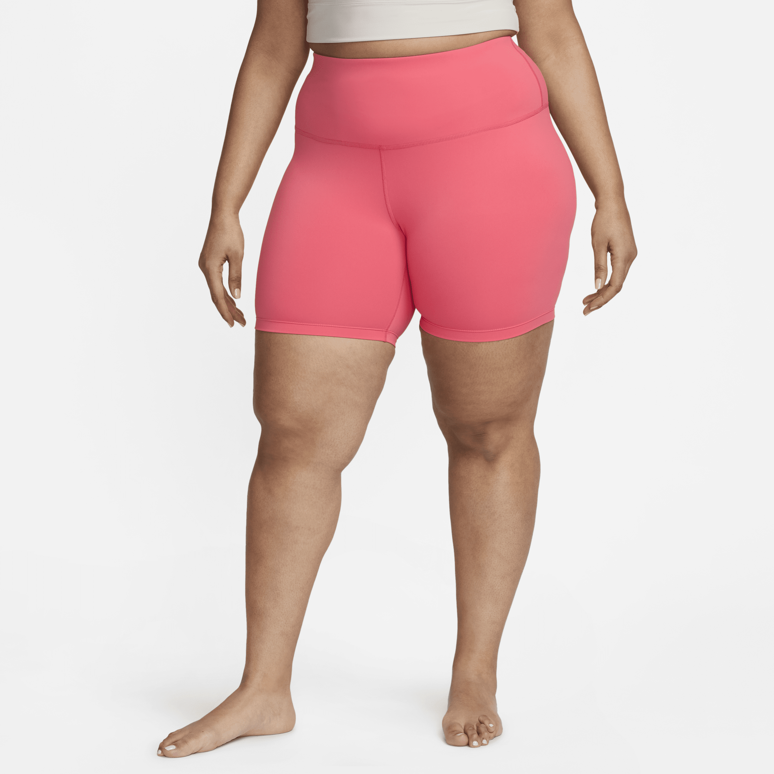 Nike Women's  Yoga High-waisted 7" Shorts (plus Size) In Pink