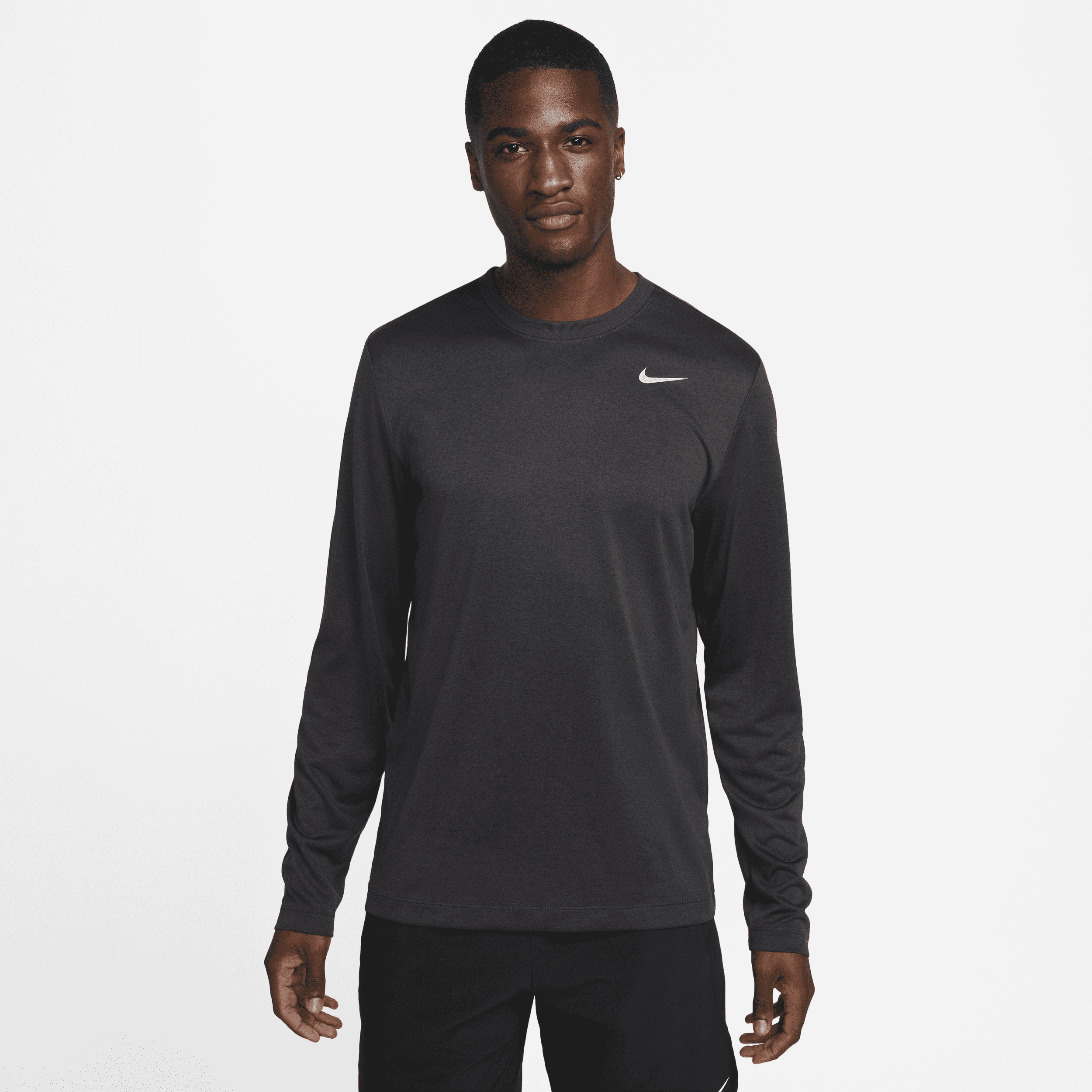 Nike Men's Dri-fit Legend Long-sleeve Fitness Top In Black