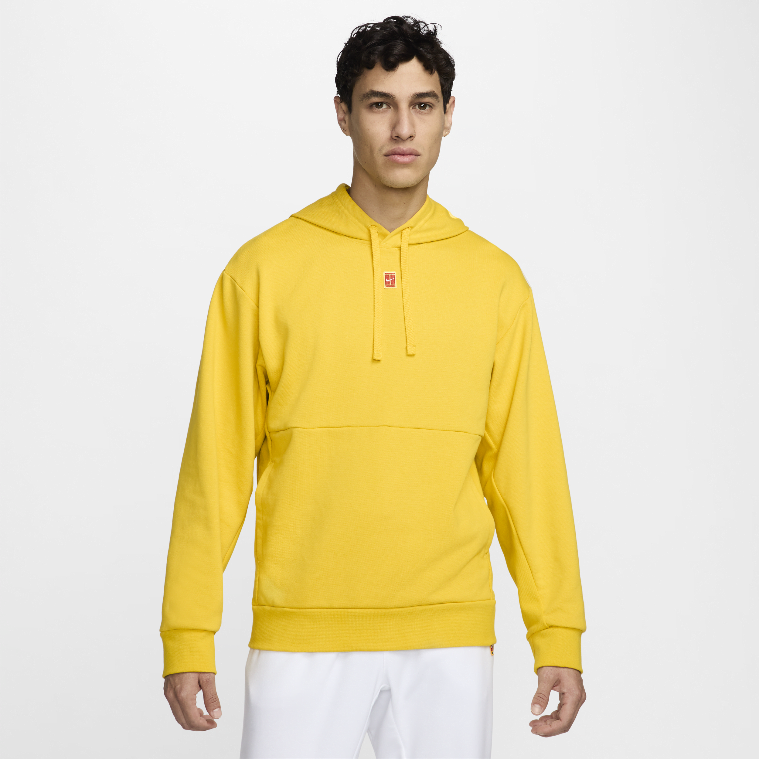 Shop Nike Men's Court Fleece Tennis Hoodie In Yellow