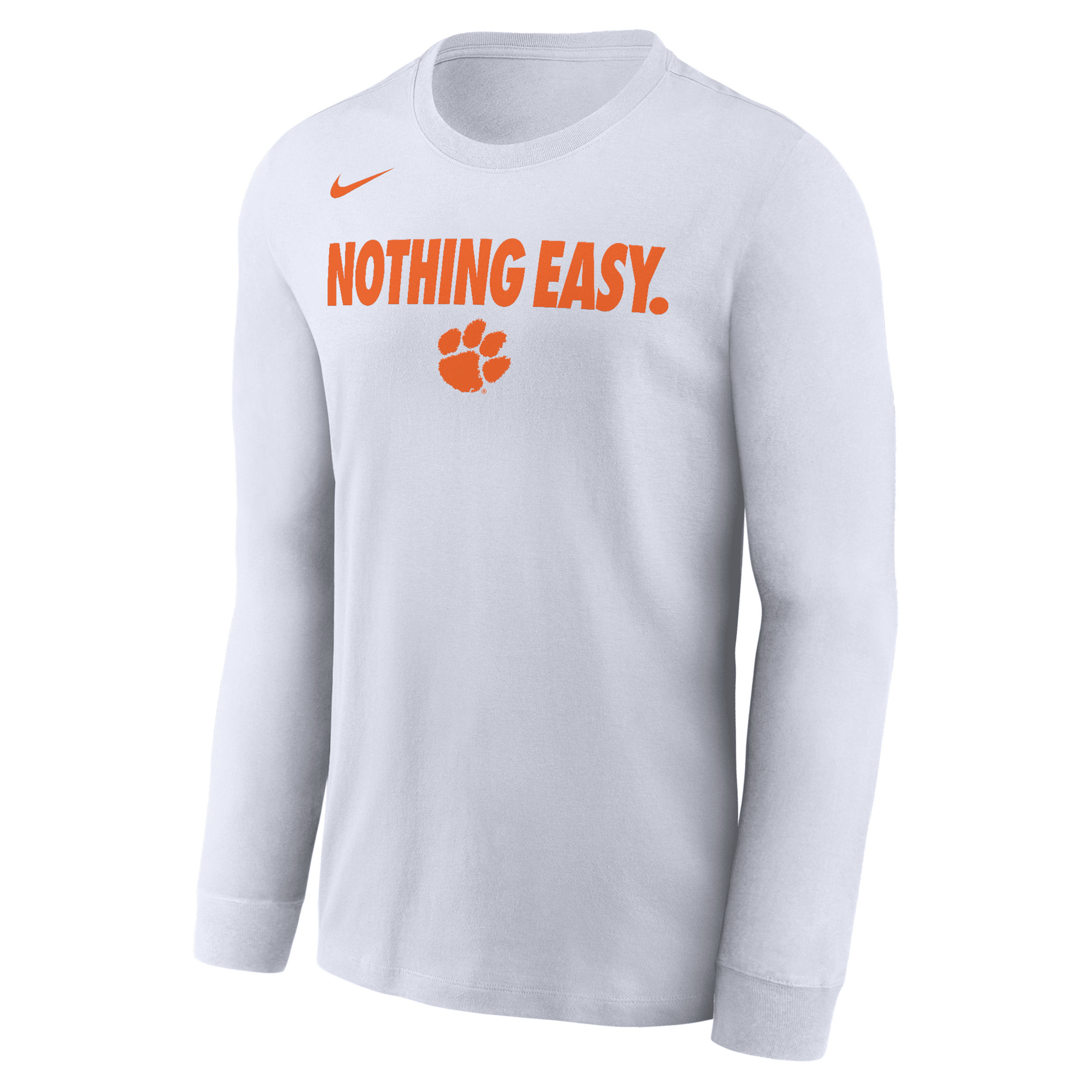 Nike Men's White Clemson Tigers 2025 On-court Bench Long Sleeve T-shirt In White