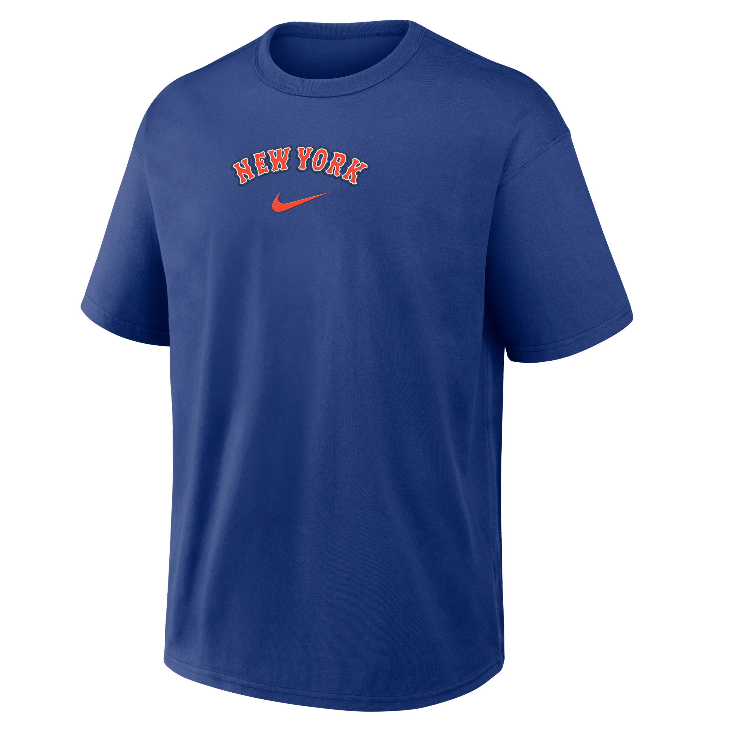 New York Mets City Name Max90 Nike Men's MLB T-Shirt in Blue | 04T64EWNME-20N