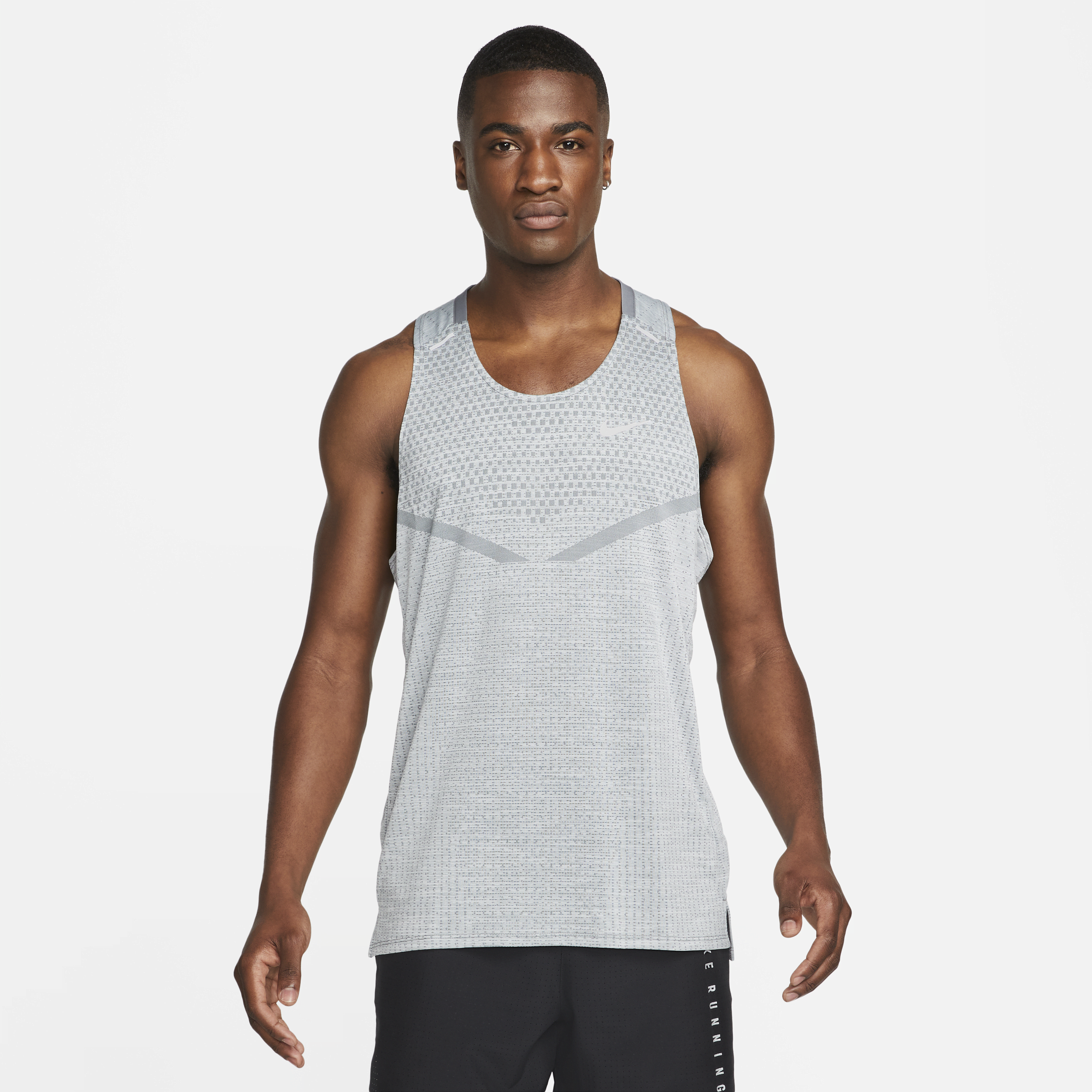 Shop Nike Men's Dri-fit Adv Techknit Ultra Running Tank Top In Grey