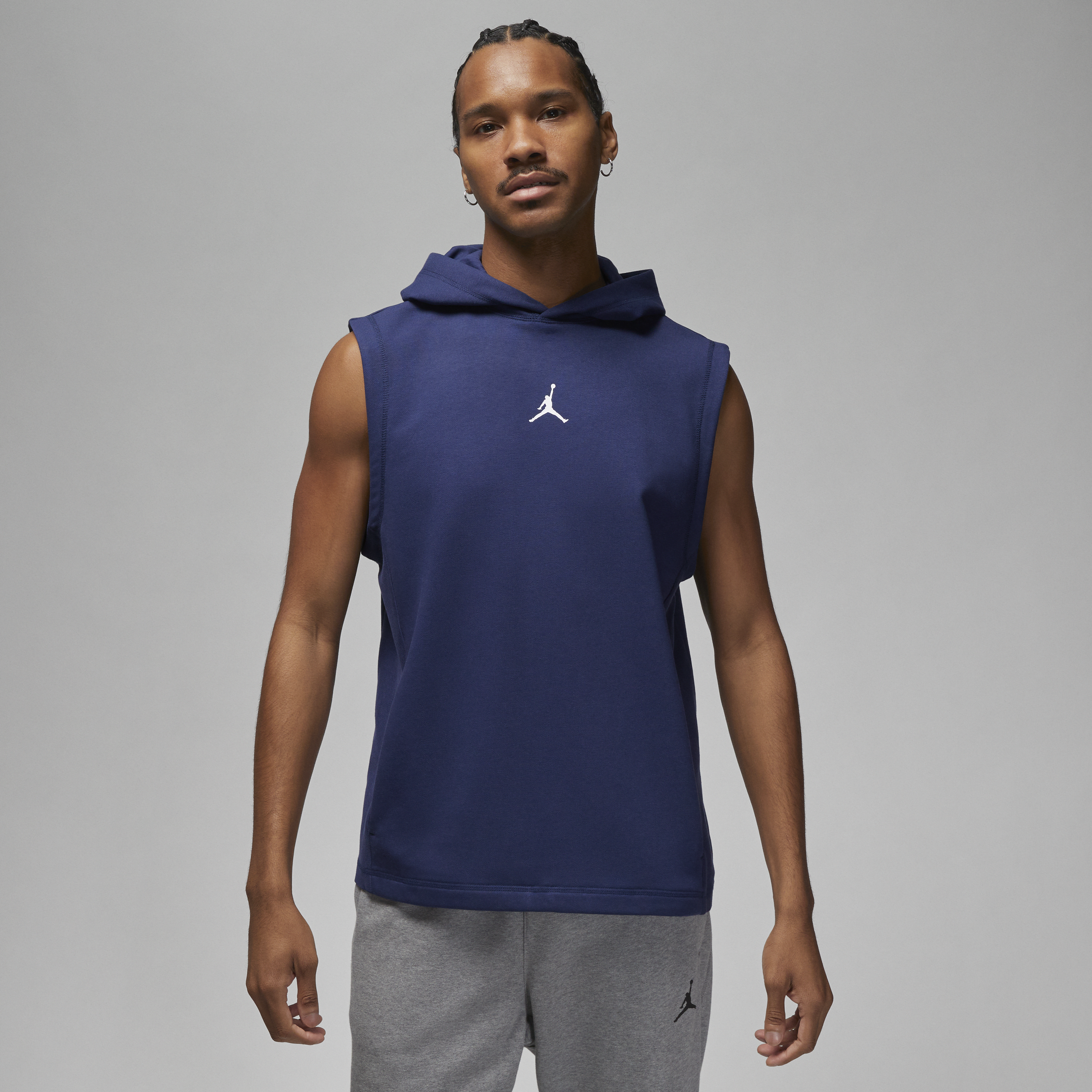 Jordan Men's  Dri-fit Sport Fleece Sleeveless Hoodie In Blue