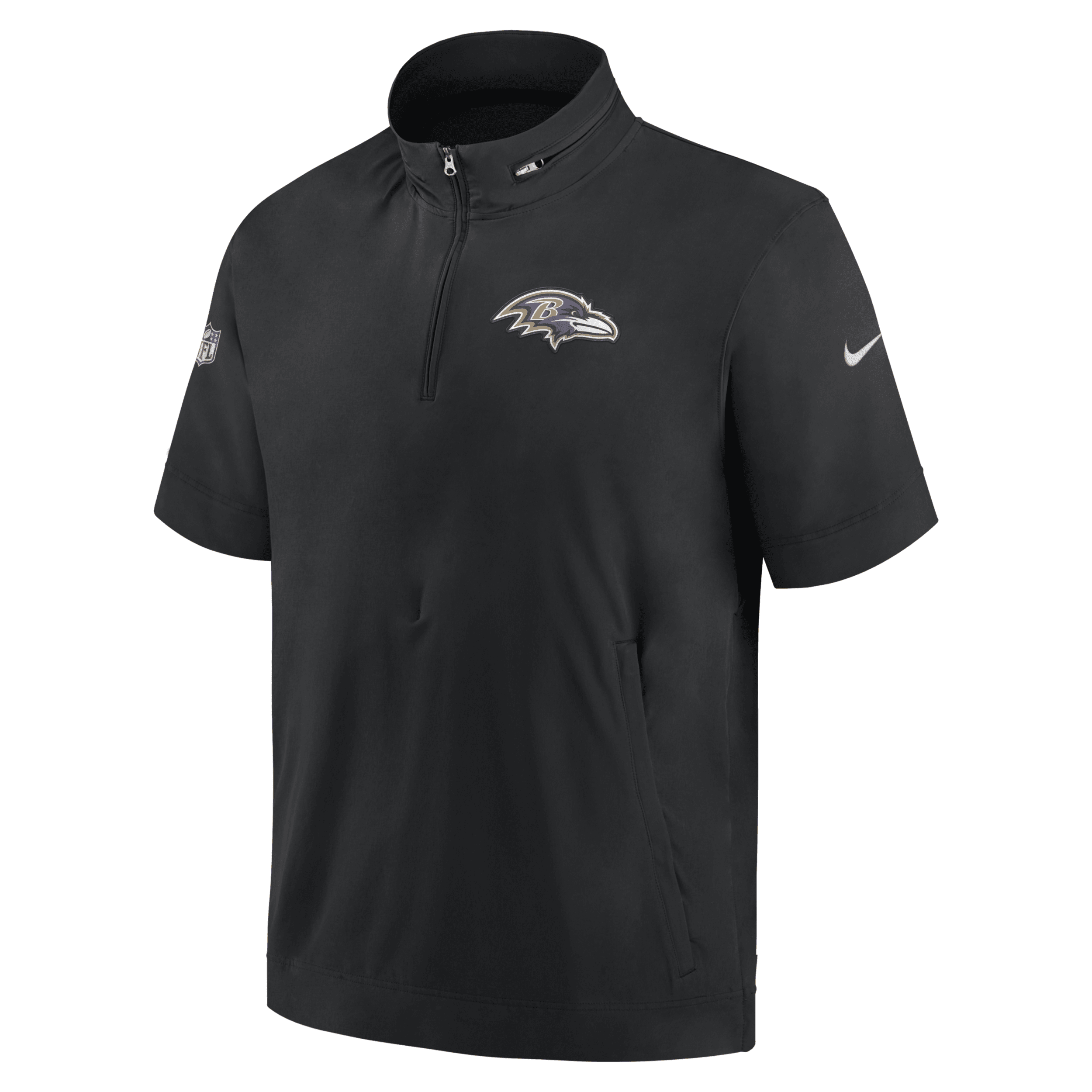 Nike Men's Sideline Coach (nfl Baltimore Ravens) Short-sleeve Jacket In Black