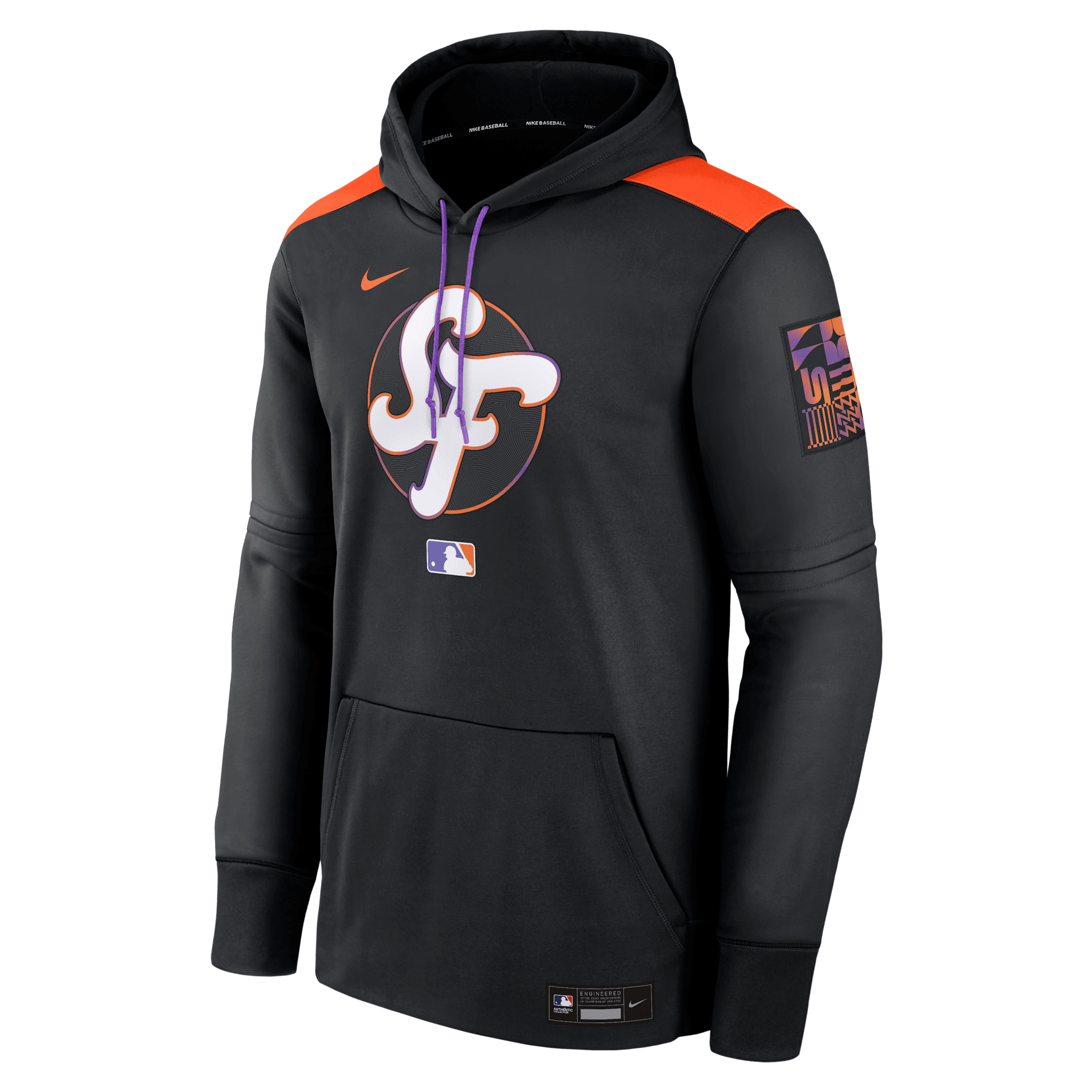 Men's San Francisco Giants Authentic Collection City Connect Nike Therma MLB Pullover Hoodie in Black | NAC30E42GIA-BUT