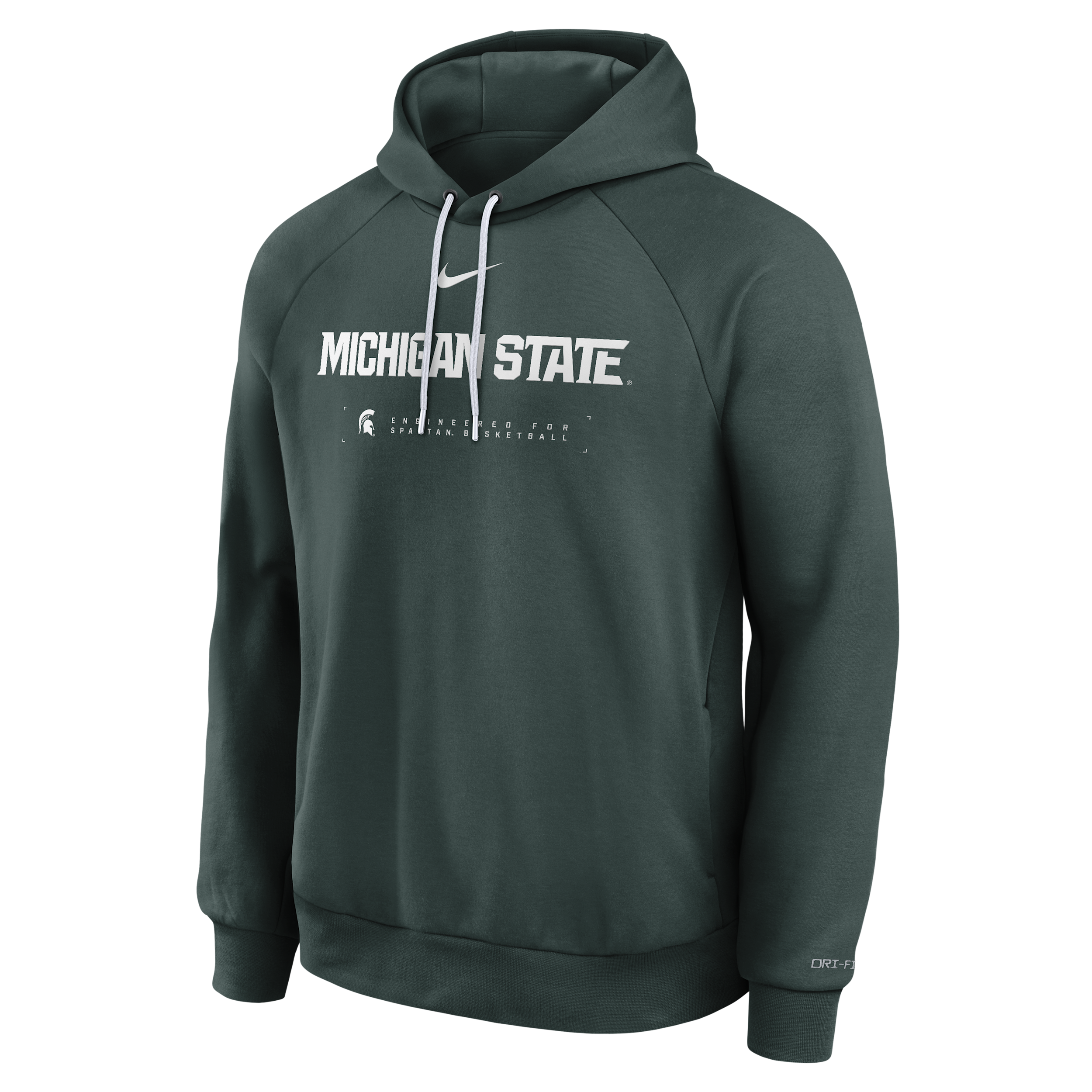 Michigan State Courtside Basketball Practice Nike Men's Dri-FIT Pullover Hoodie in Green | 04EJ024NMST-REJ