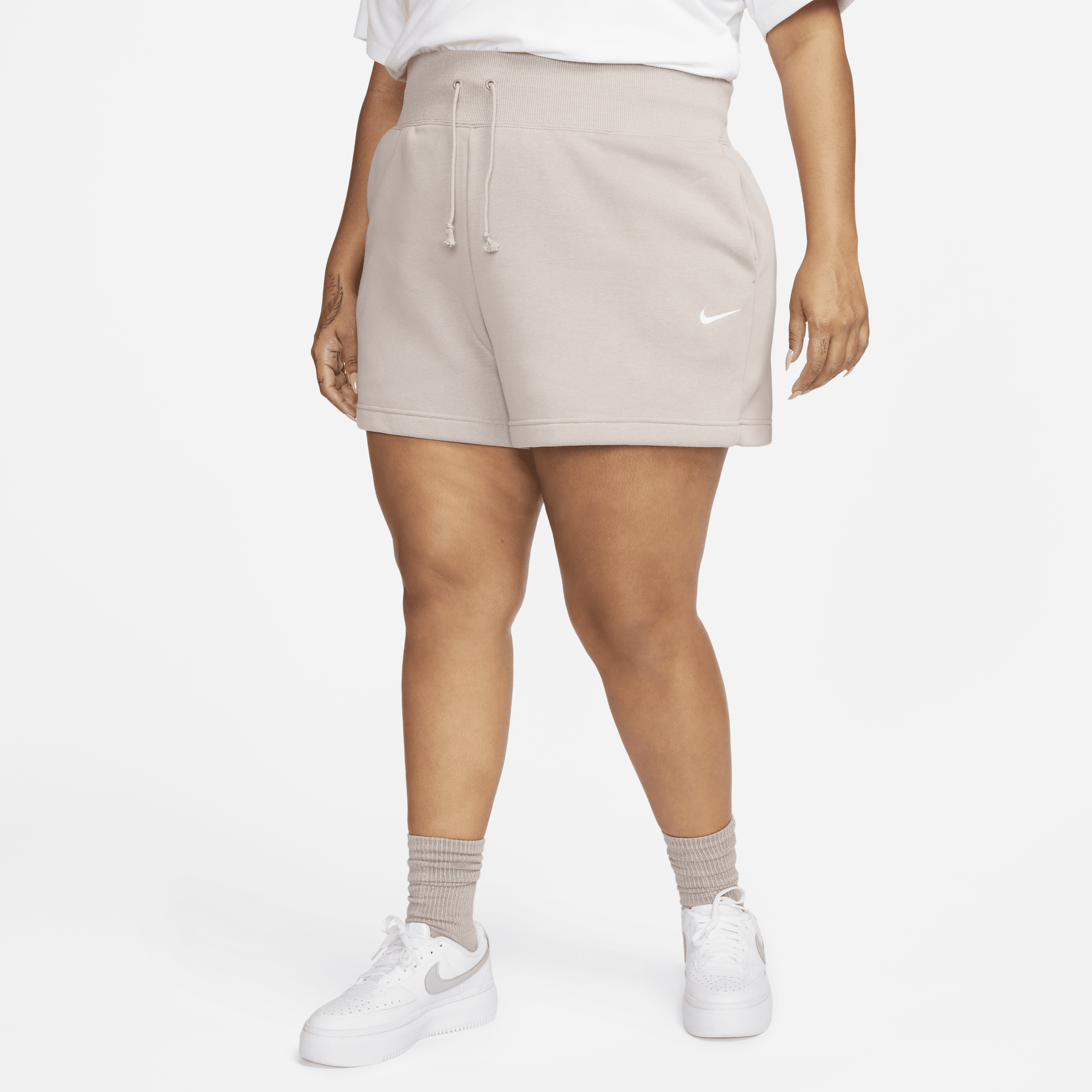 Nike Women's  Sportswear Phoenix Fleece High-waisted Loose Shorts (plus Size) In Brown