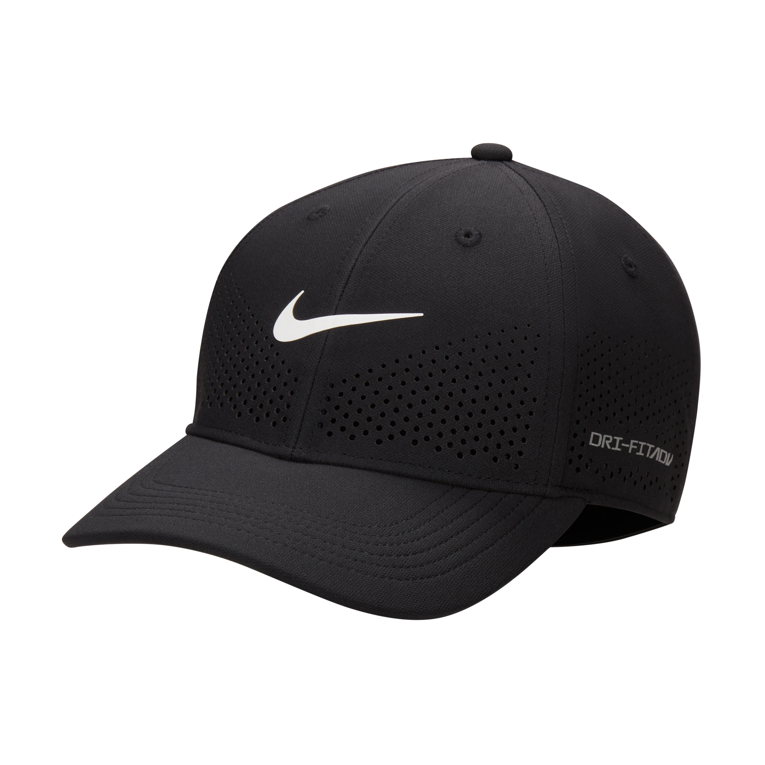 Nike Unisex Dri-FIT ADV Club Structured Swoosh Cap in Black, Size: M/L | FB5636-010
