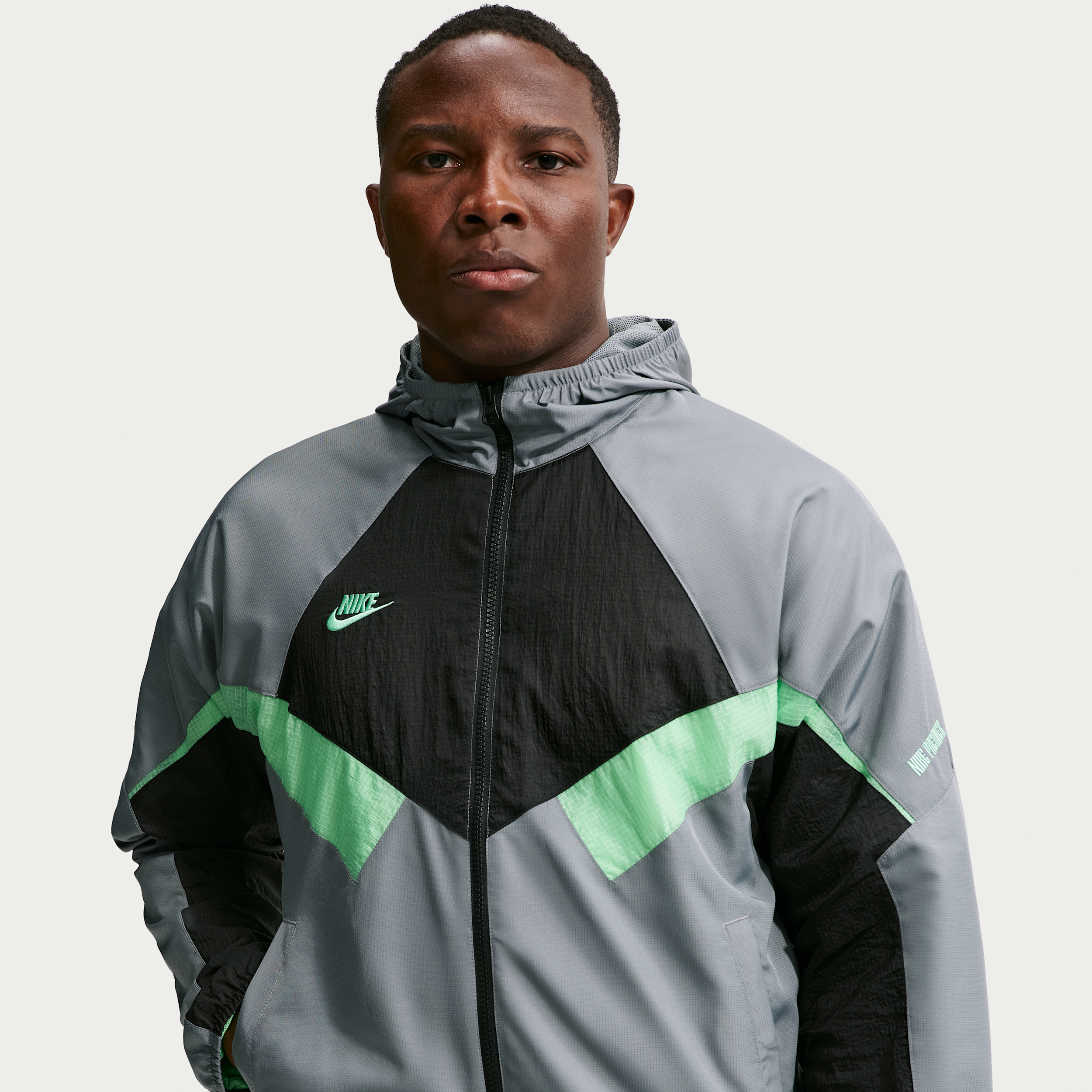 Nike Men's Premier Repel Soccer Hooded Woven Track Jacket in Green | IM4120-336