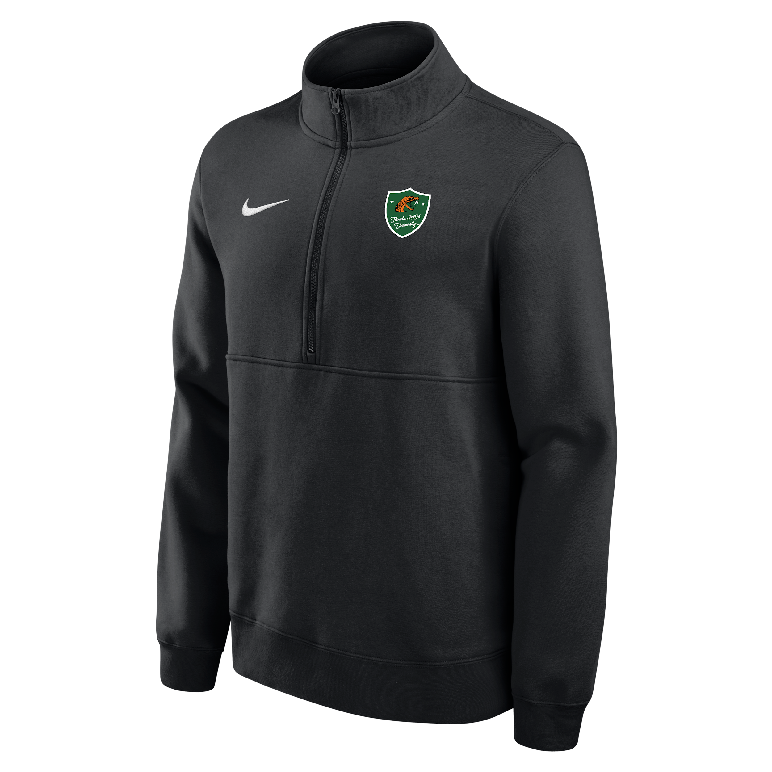 Nike Men's College (Florida A&M University) Club Fleece 1/4-Zip Top in Black | M34407FAMU25-BLK