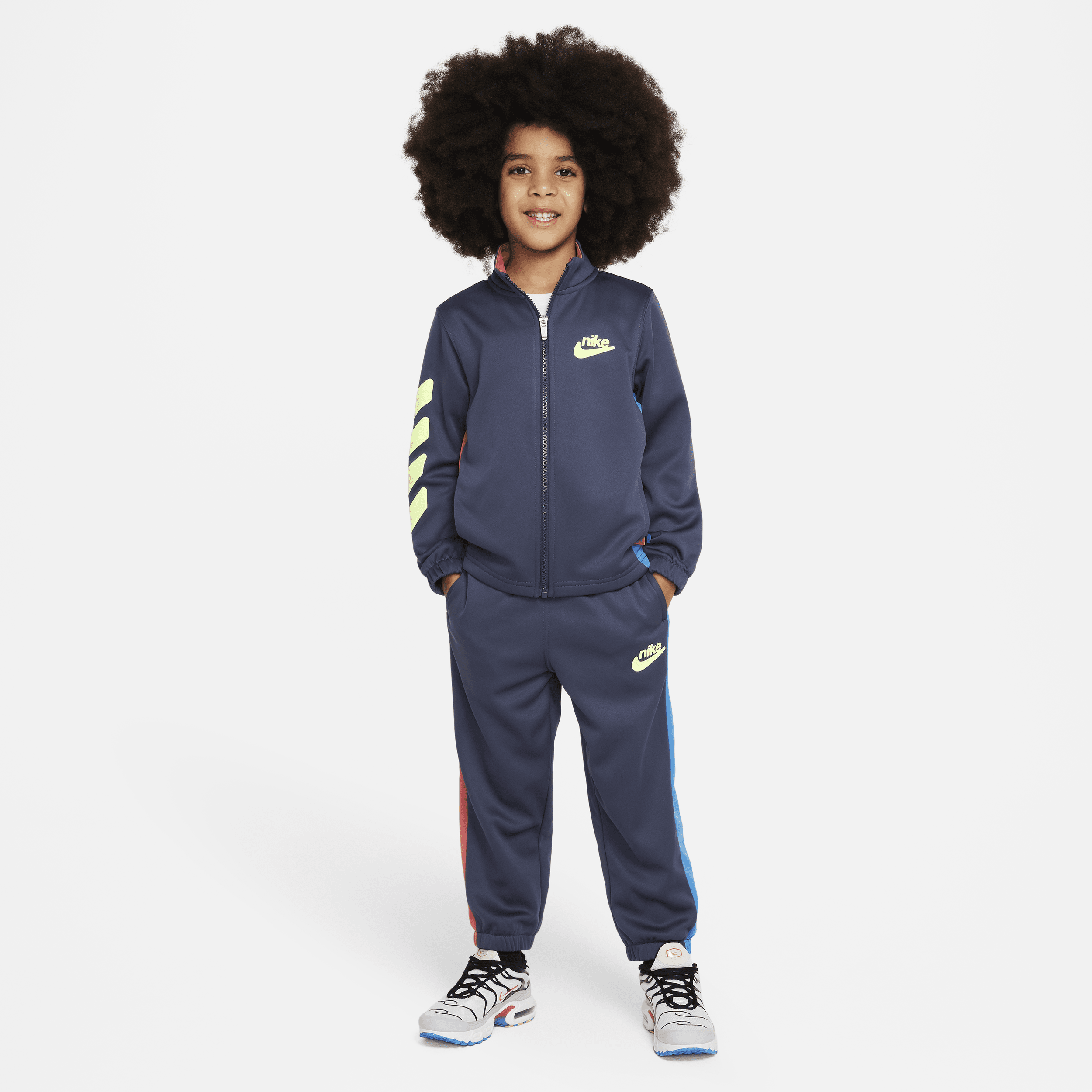 Nike Dri-fit Colorblocked Little Kids' 2-piece Full-zip Set In Blue