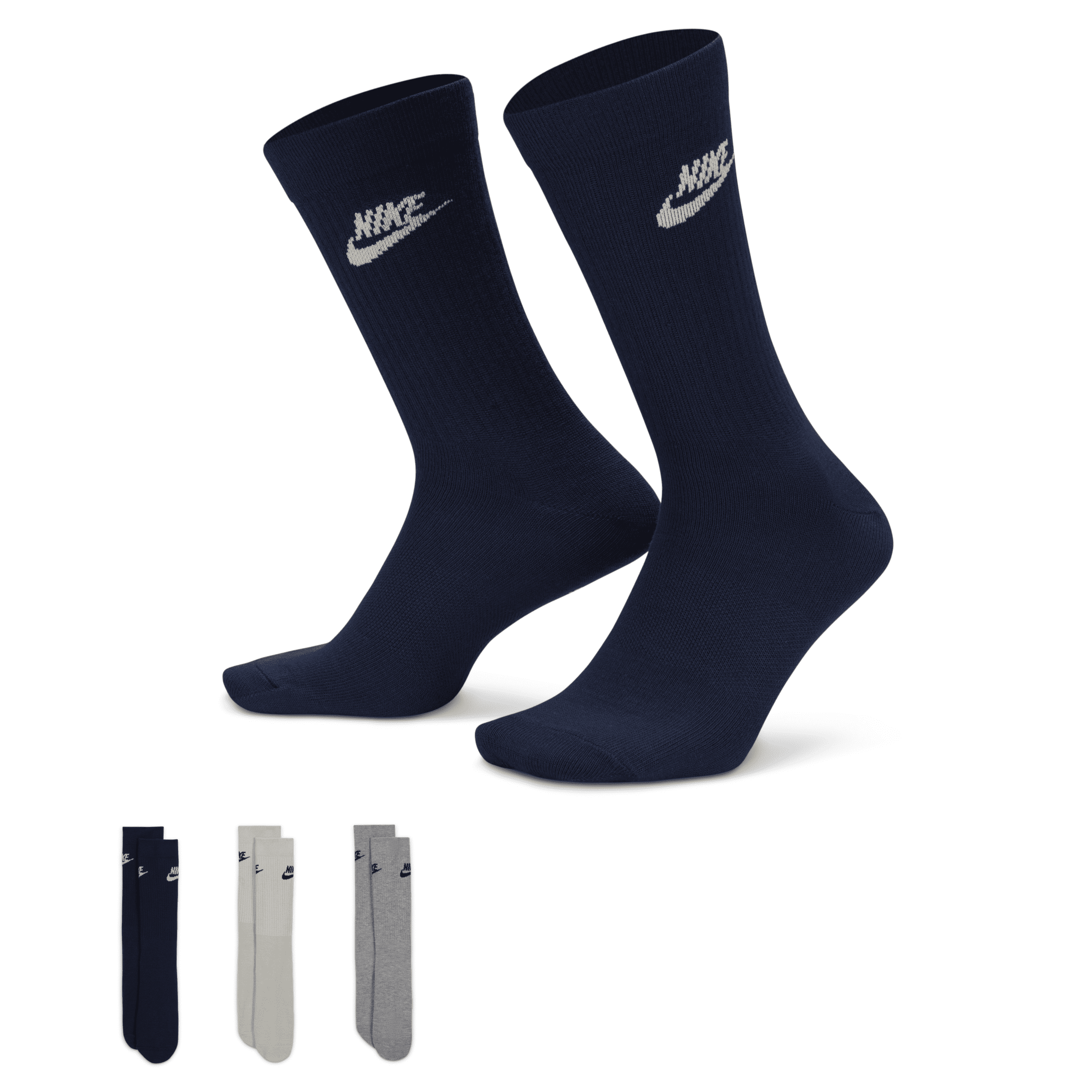 Nike Unisex  Sportswear Everyday Essential Crew Socks (3 Pairs) In Multicolor