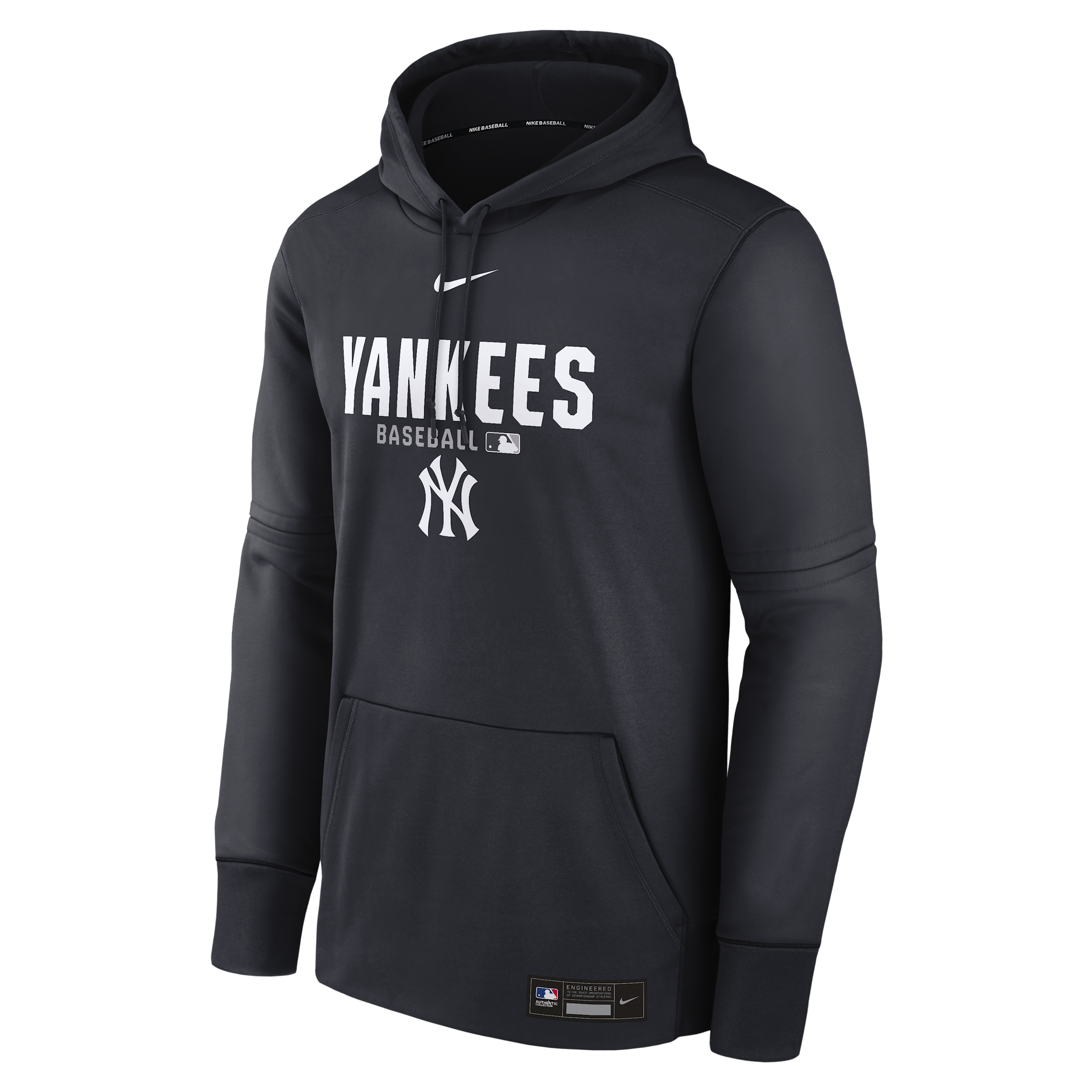 Men's New York Yankees Authentic Collection Nike Therma MLB Pullover Hoodie in Blue | NAC311L5NK-RMG