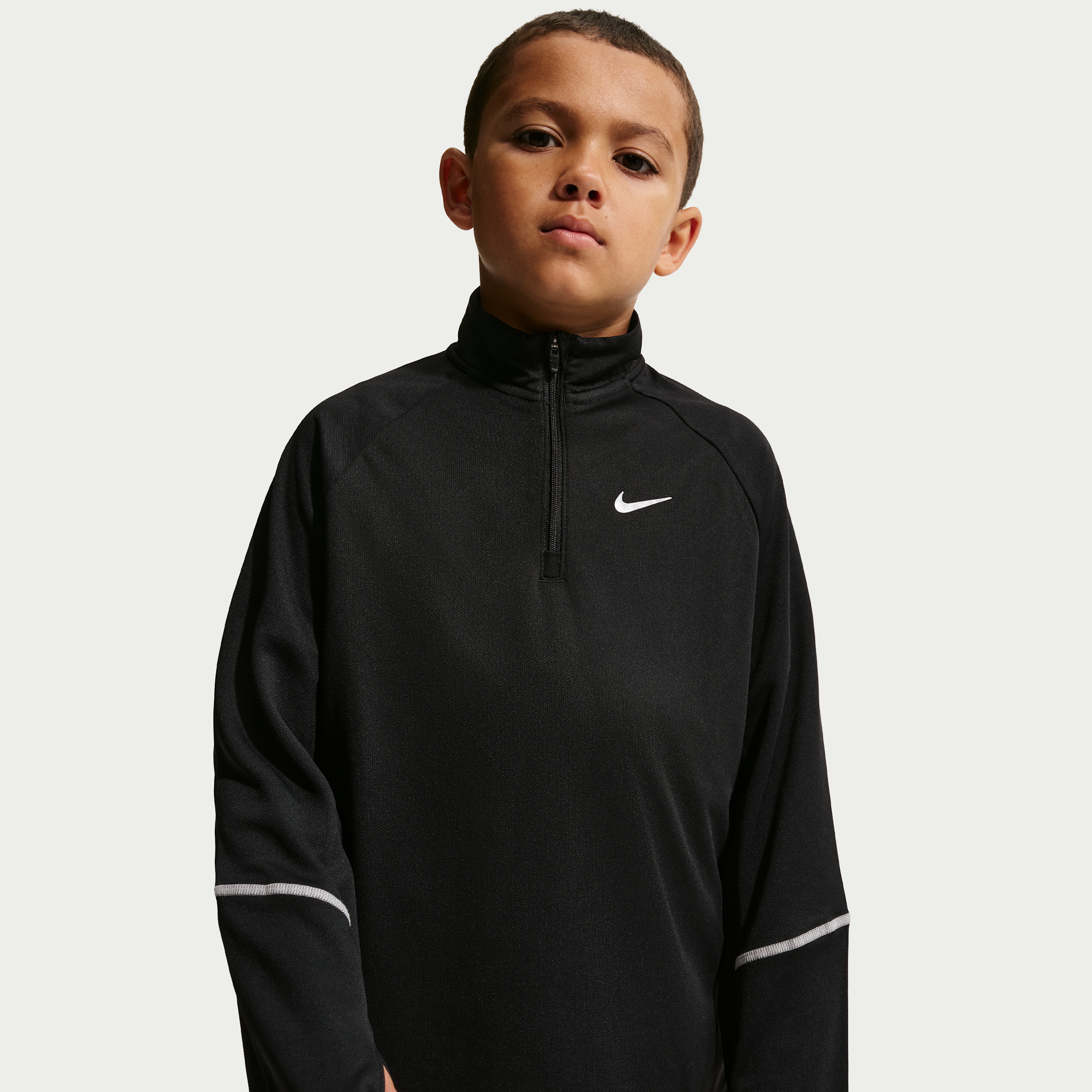 Nike Kids' Dri-FIT Miler 1/2-Zip Top, Medium, Black/Reflective Silver