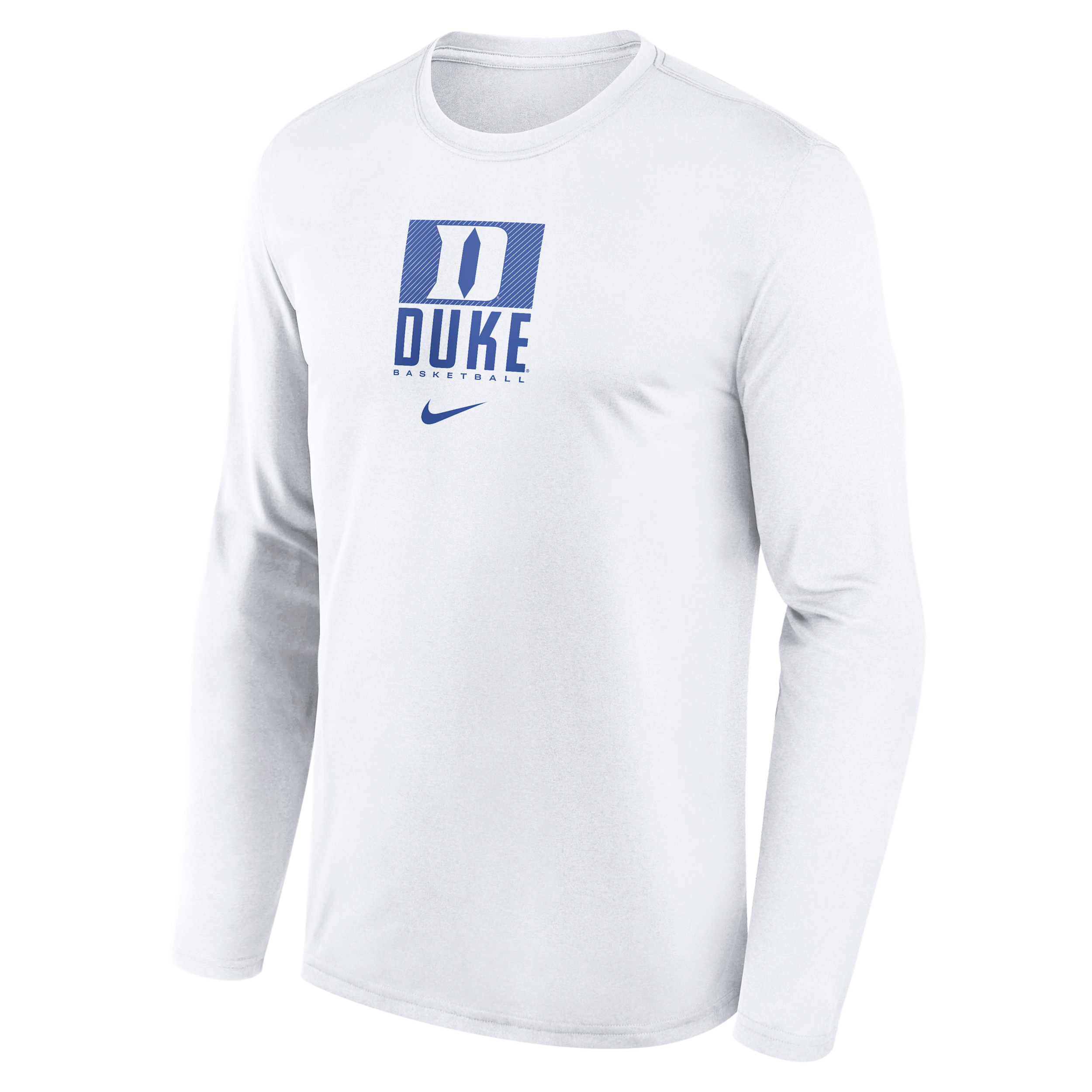 Duke Courtside Nike Men's Dri-FIT College Long-Sleeve T-Shirt in White | 02TJ10ADU-NB7