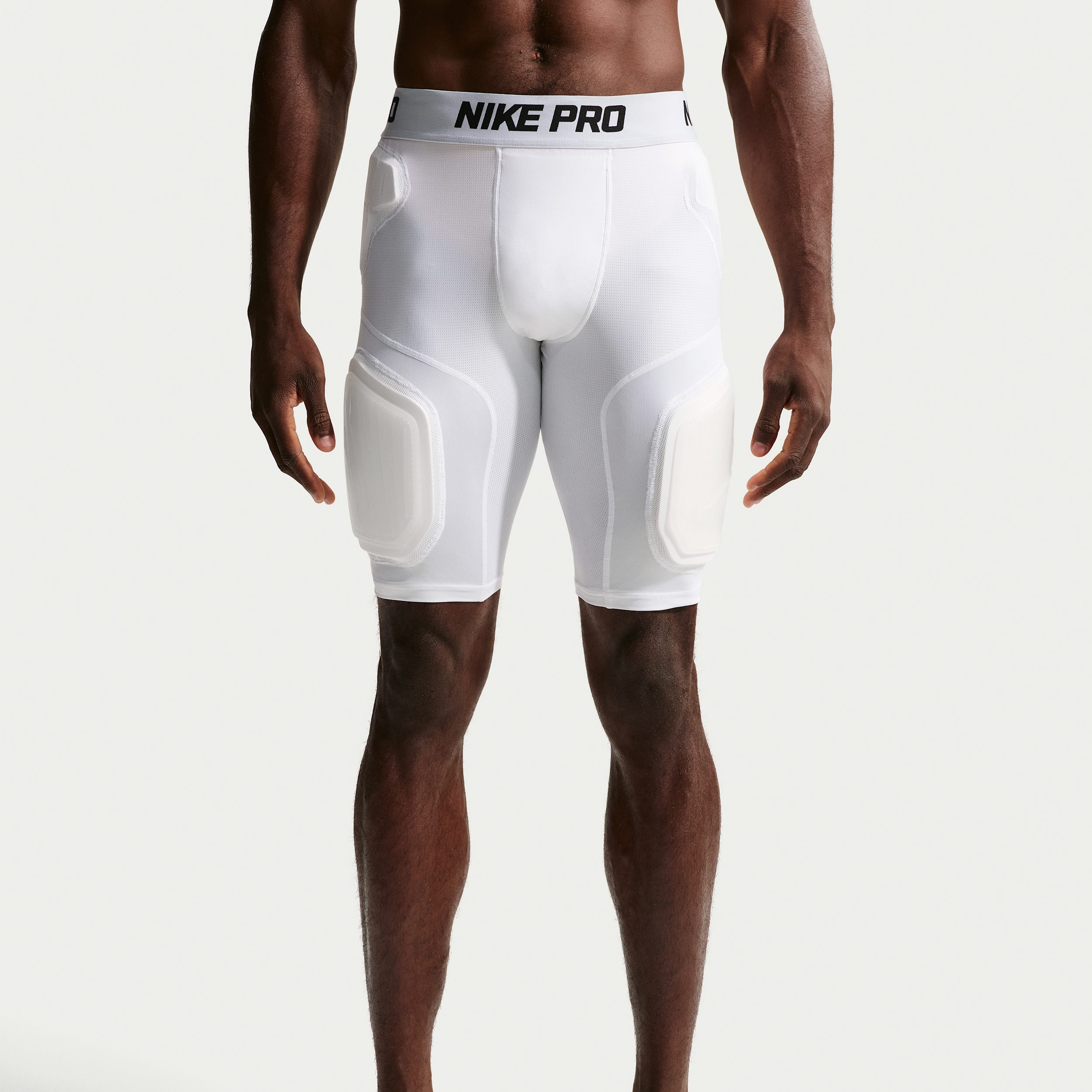 Nike Adult Pro Hyperstrong Football Short 2.0, Men's, Large, White/Black