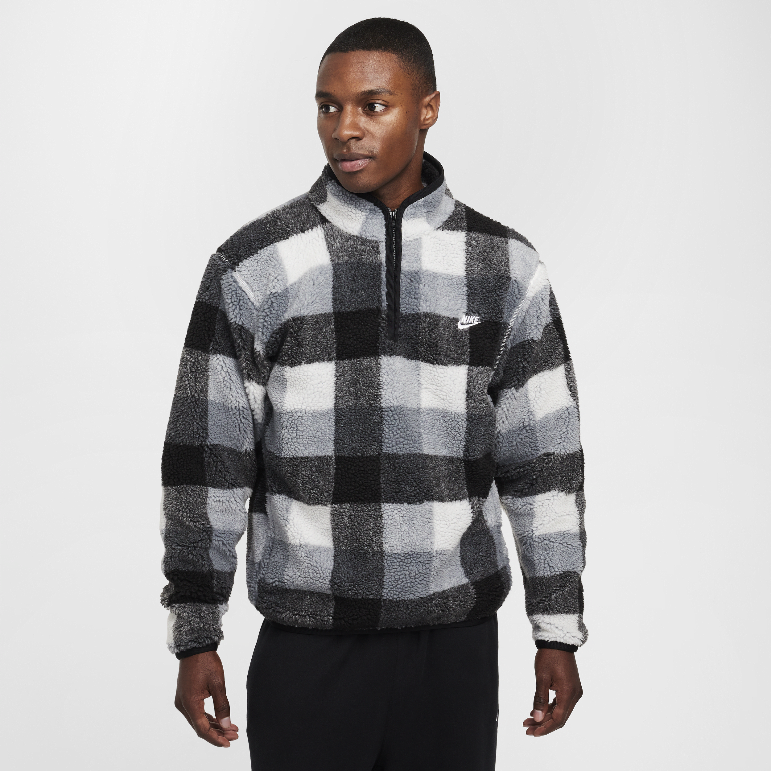 Nike Men's Club Winterized Half-Zip in Black | FZ0896-010