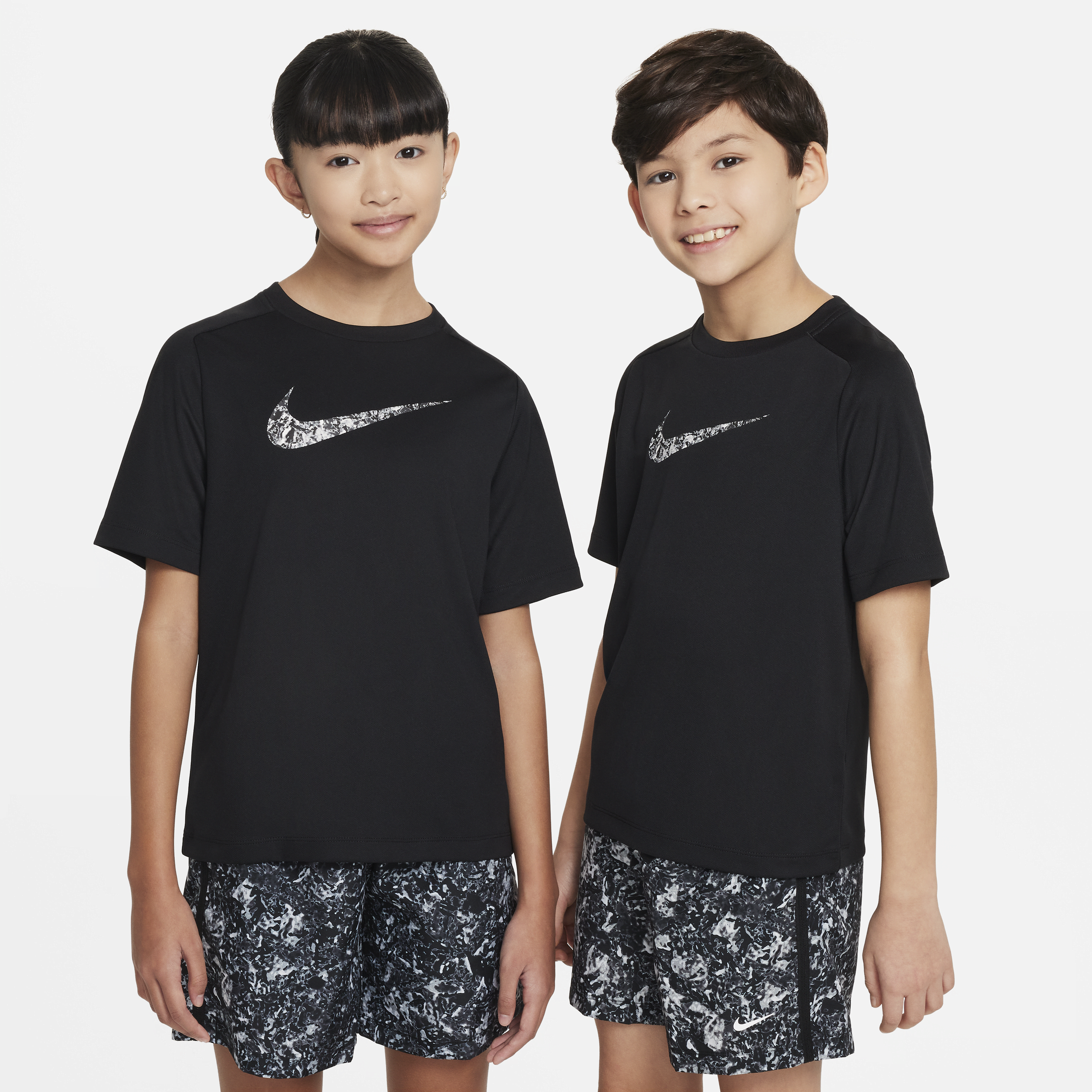 Nike Multi Big Kids' Dri-fit Short-sleeve Top In Black