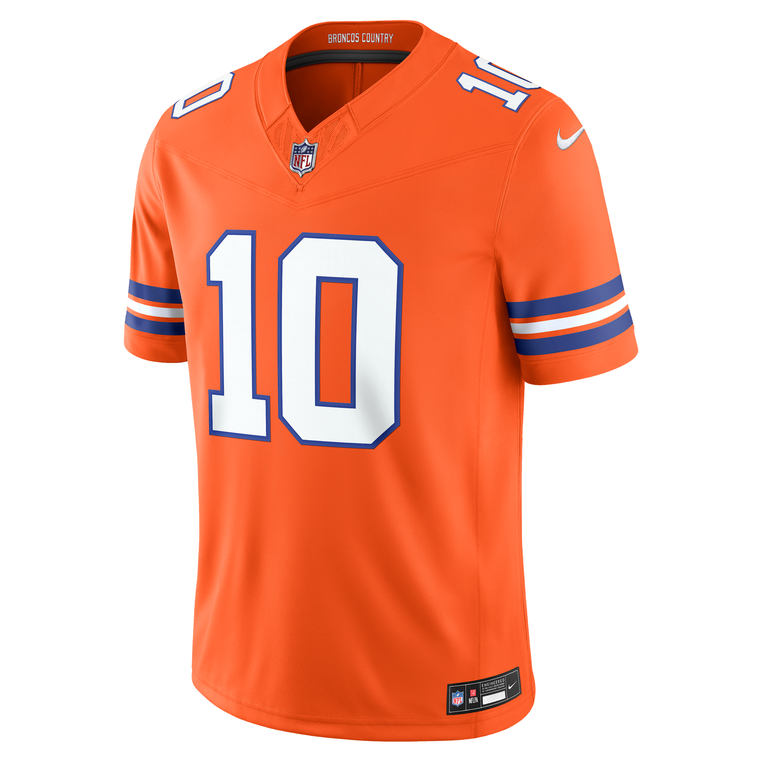 Nike Men's Bo Nix Orange Denver Broncos Alternate Mile High Collection 1977 Throwback Vapor F.u.s.e. Stitched Limited Jersey - Orange