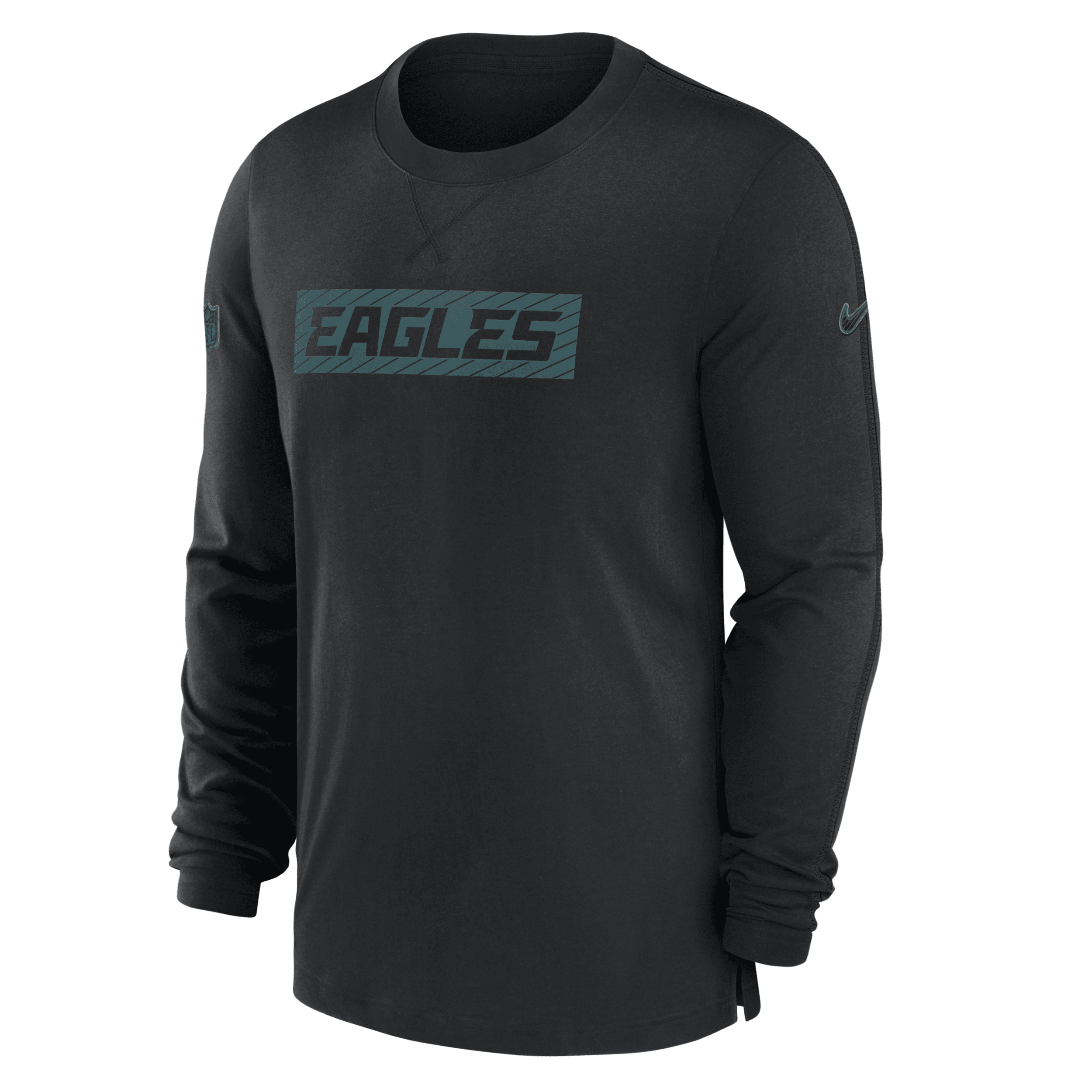 NIKE PHILADELPHIA EAGLES SIDELINE PLAYER TEAM ISSUE MENÂS MEN'S DRI-FIT LONG-SLEEVE TOP 1015767605