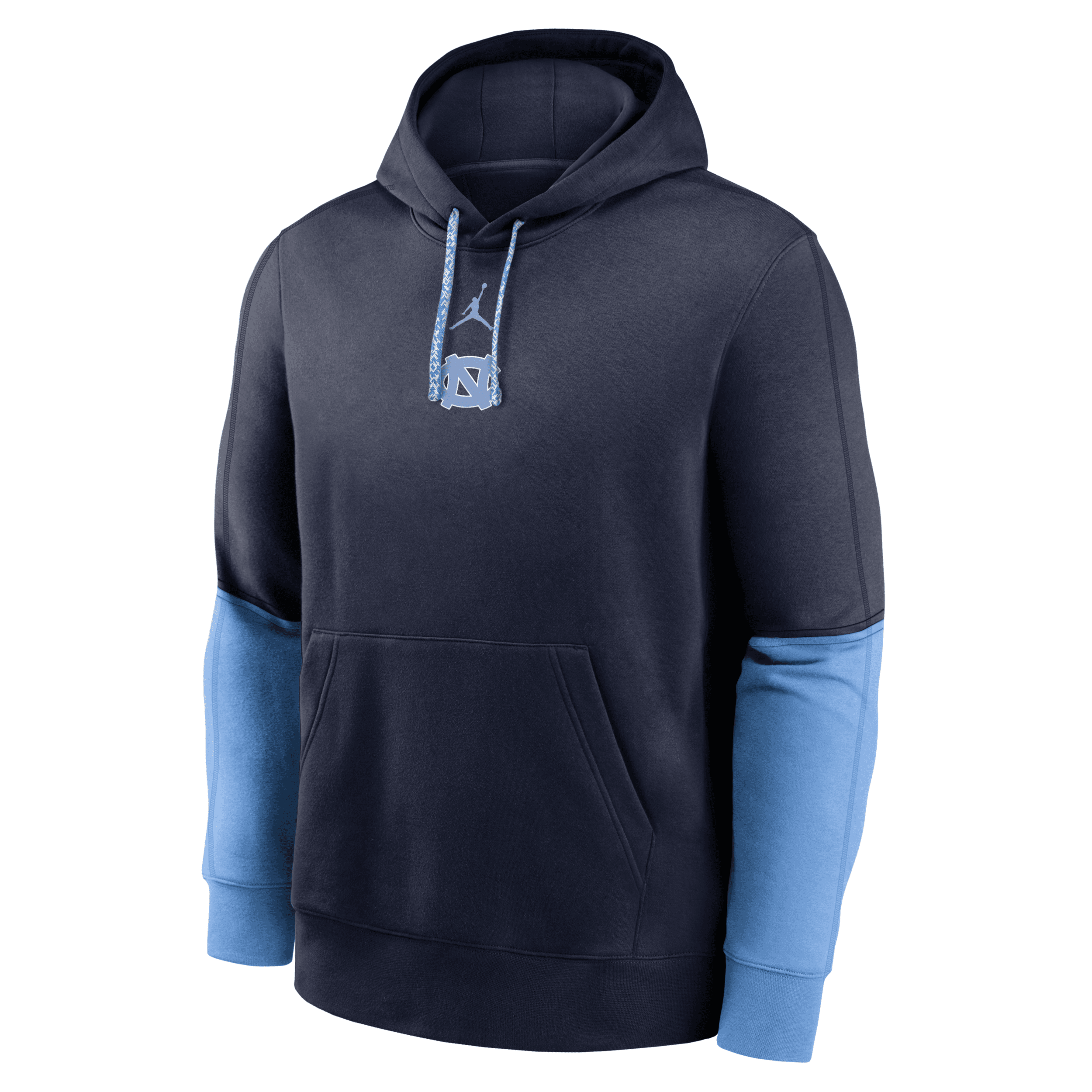 Jordan North Carolina Tar Heels Sideline Team Issue Club Nike Men's College Pullover Hoodie In Navy,light Blue