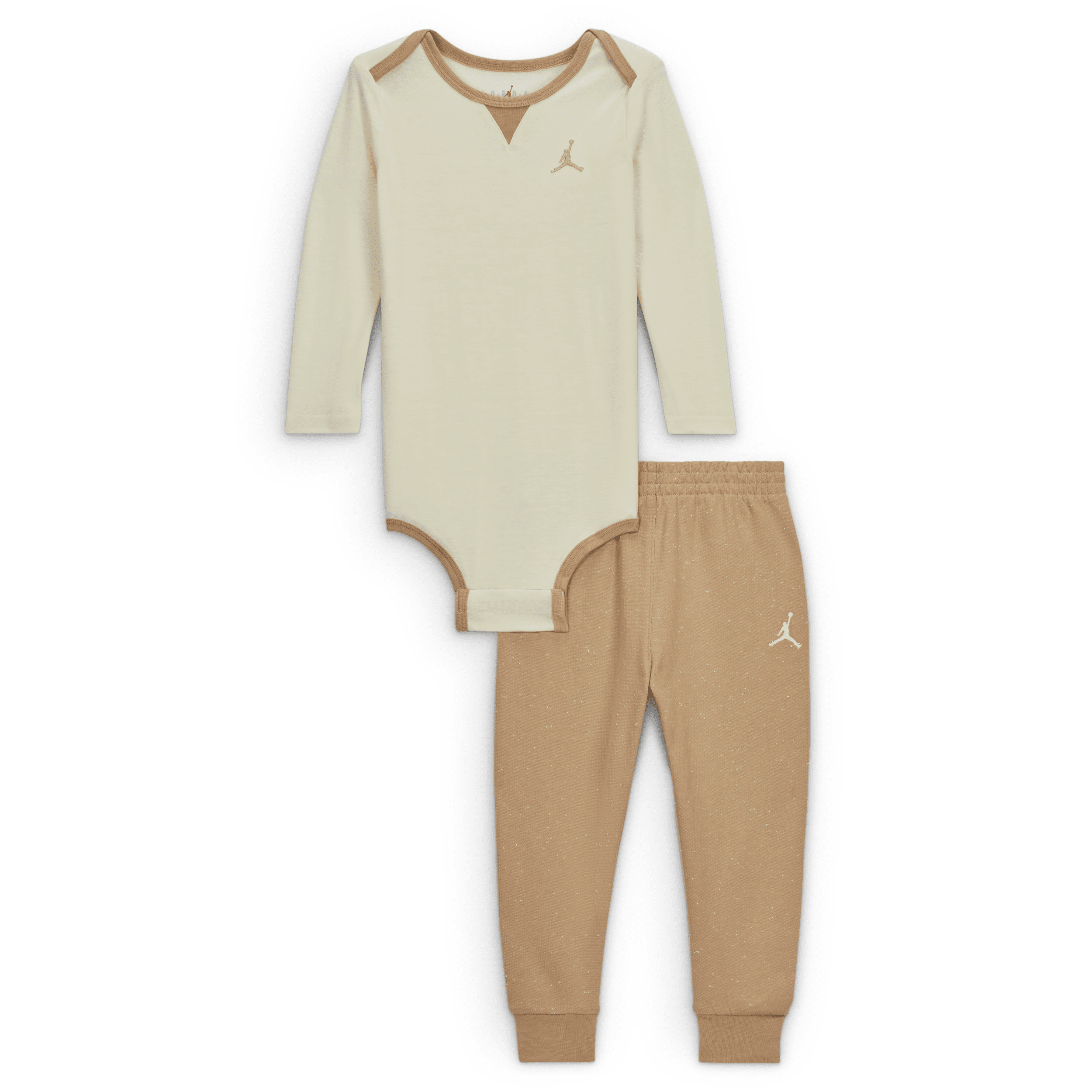 Shop Jordan Baby (6-) 2-piece Rib Nep Bodysuit Set In Brown