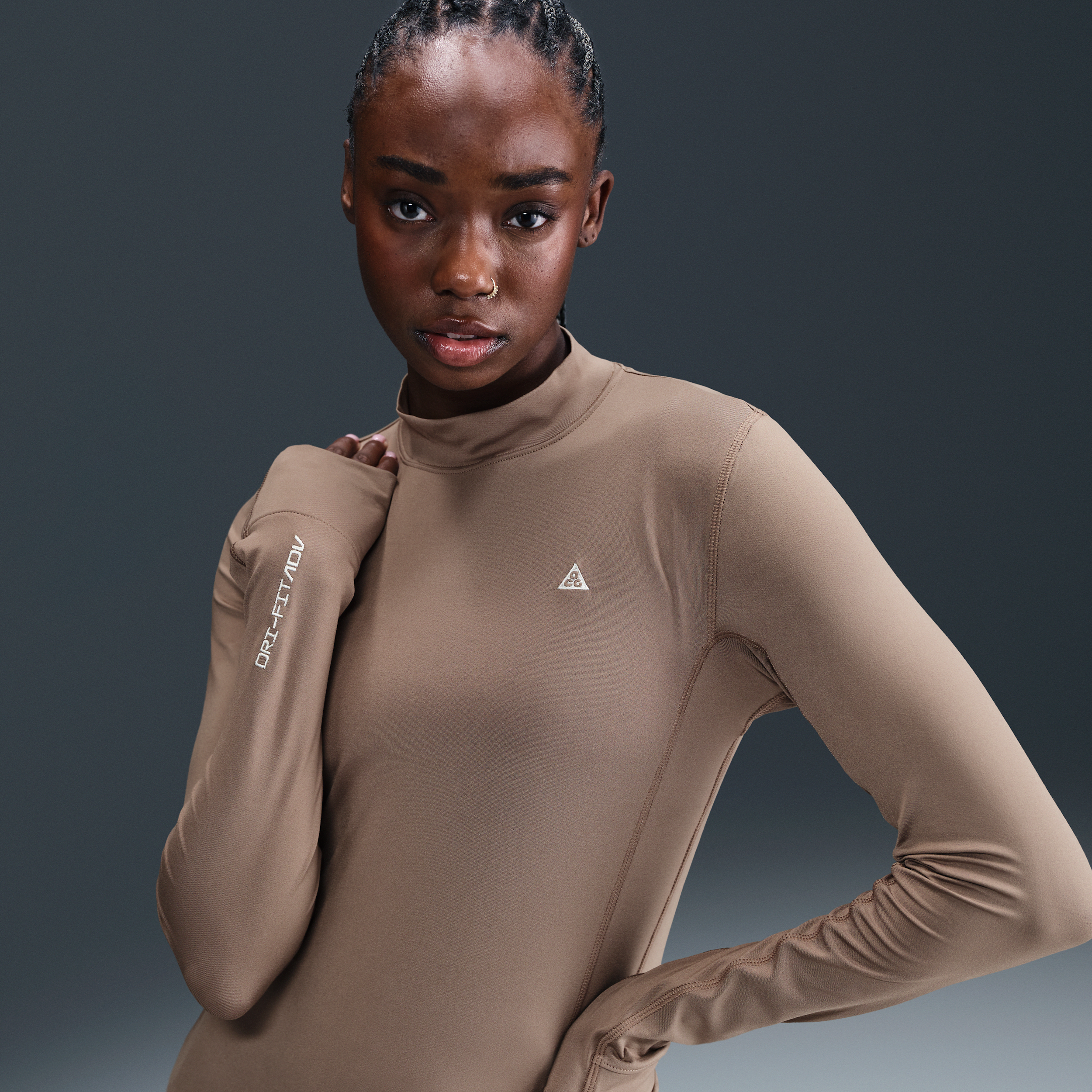 Nike Women's Acg "goat Rocks" Dri-fit Adv Long-sleeve Top In Brown