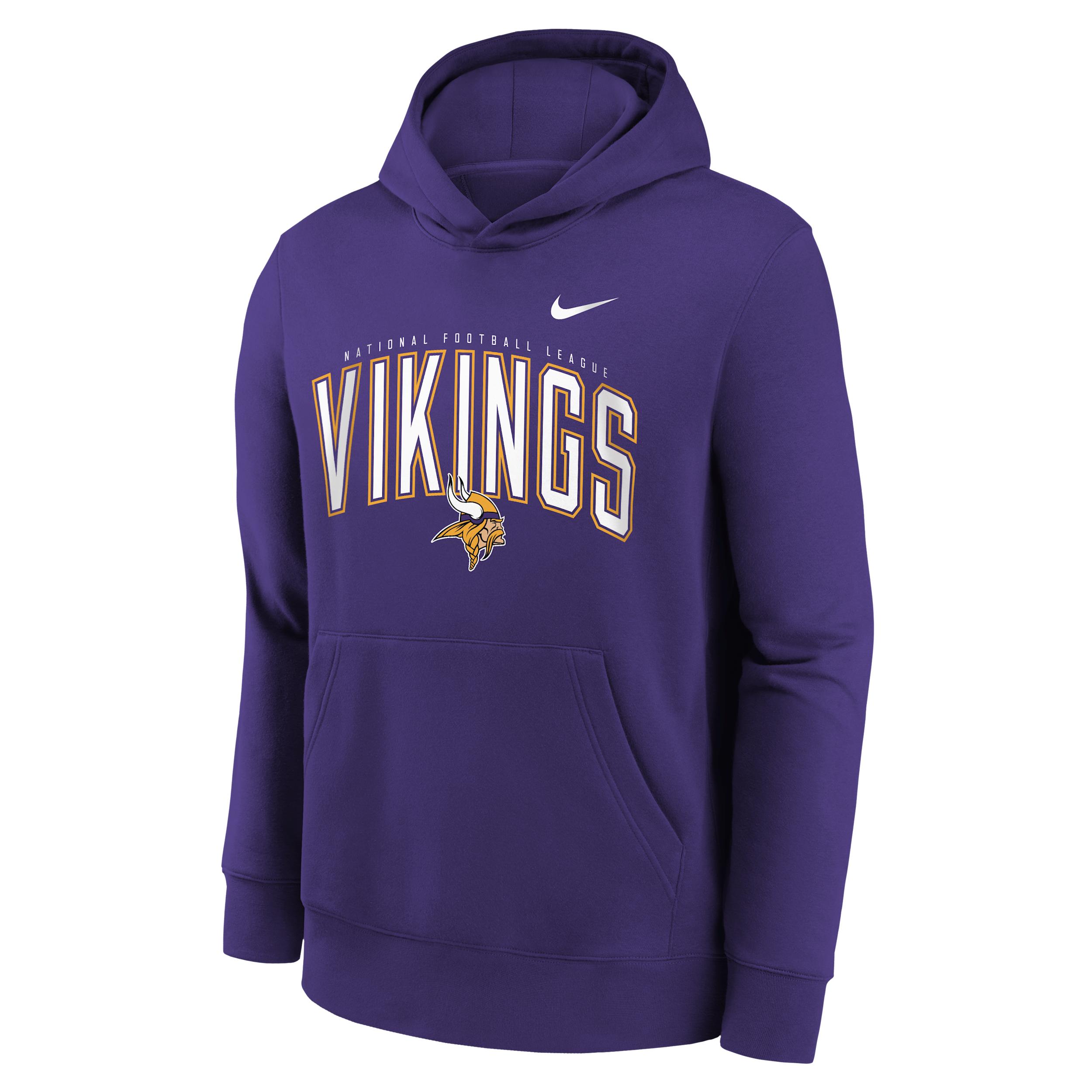 Minnesota Vikings Essentials Club Logo Arch Big Kids' Nike NFL Pullover Crew in Purple | Z1B7NFQQVIK-NBX