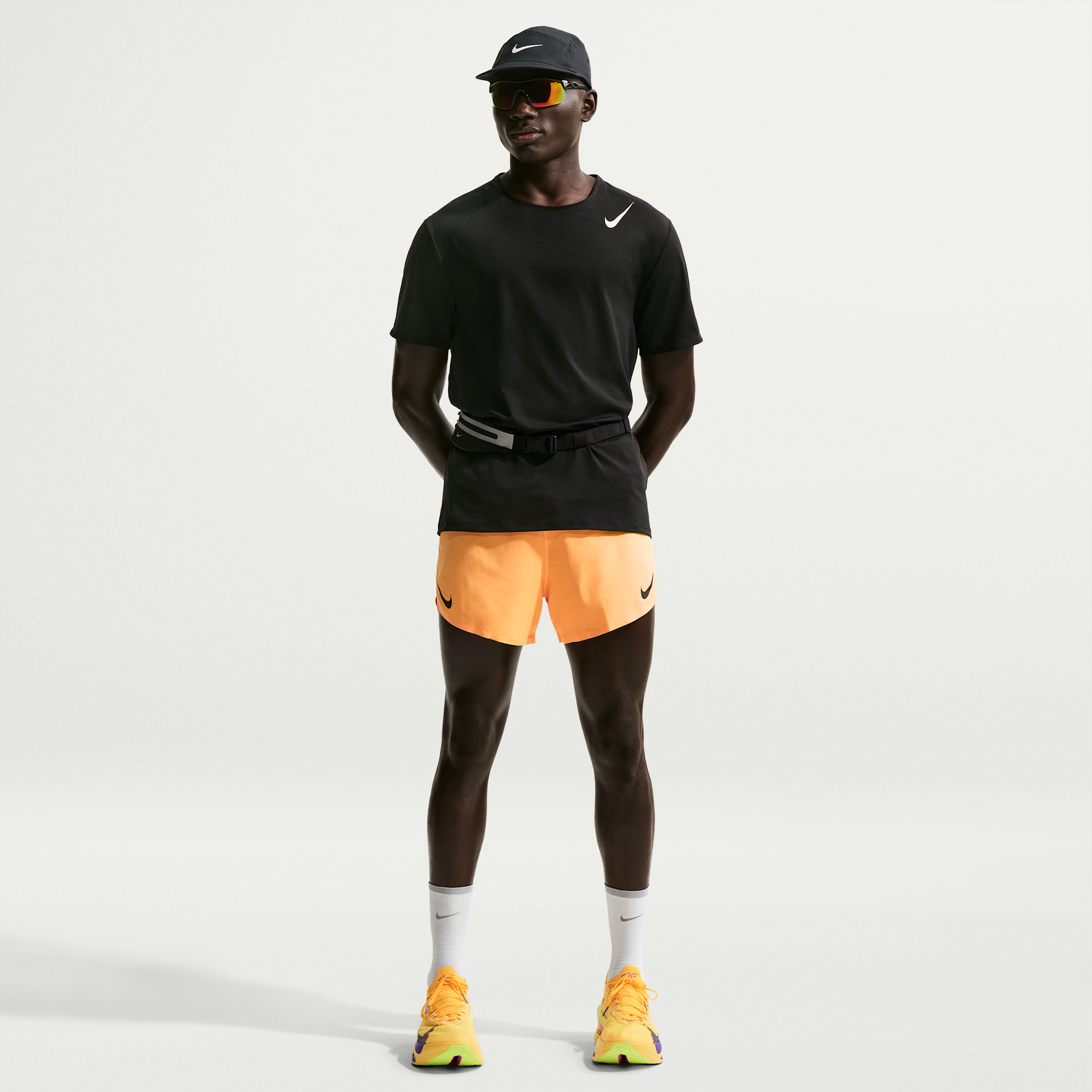 Nike Men's AeroSwift Dri-FIT ADV 4" Brief-Lined Running Shorts in Orange | FN3352-845