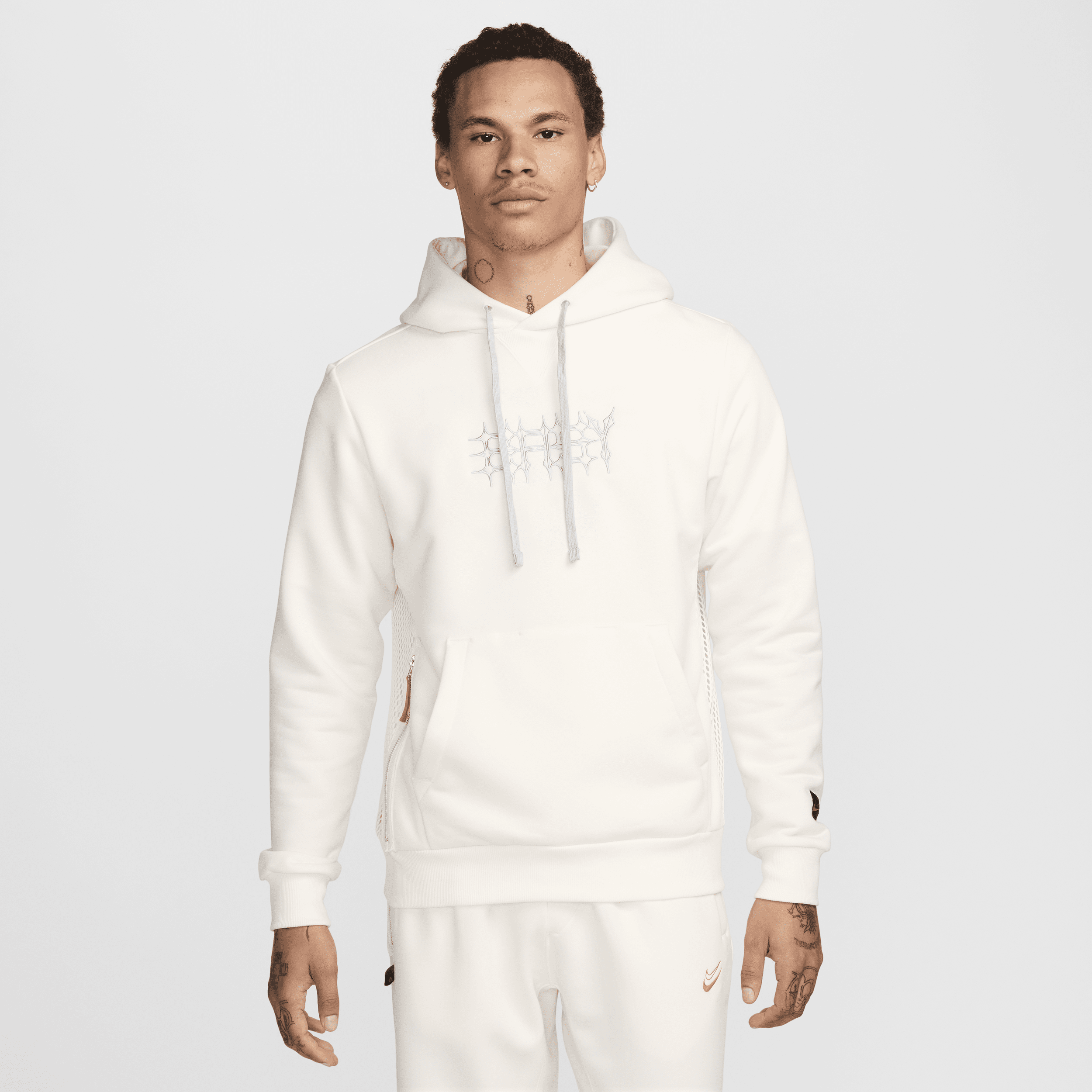 Shop Nike Men's Kevin Durant Dri-fit Standard Issue Pullover Basketball Hoodie In White