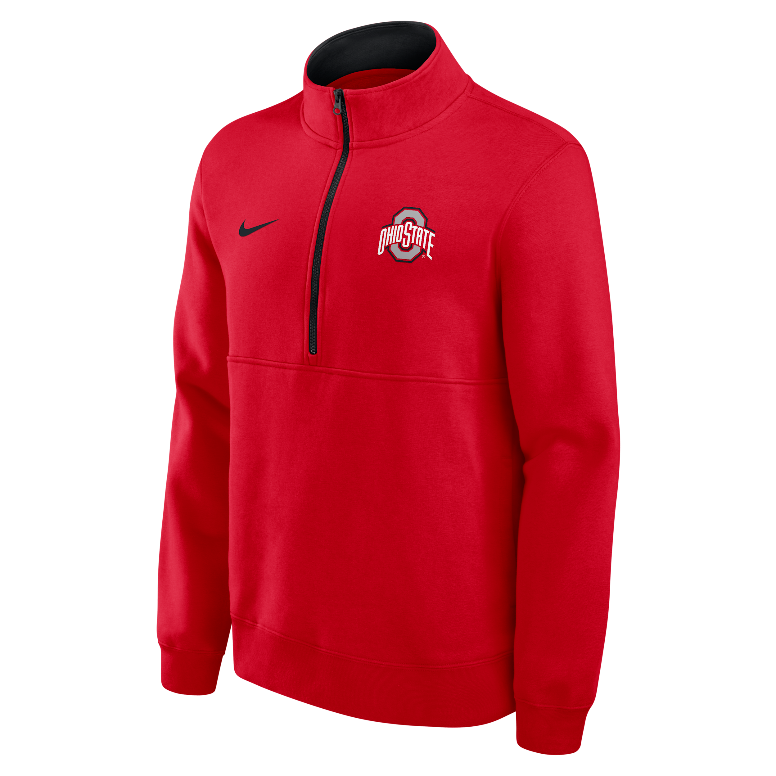 Ohio State Primetime Primary Logo Nike Men's College 1/2-Zip Crew in Red | 02JW064YOH-G24