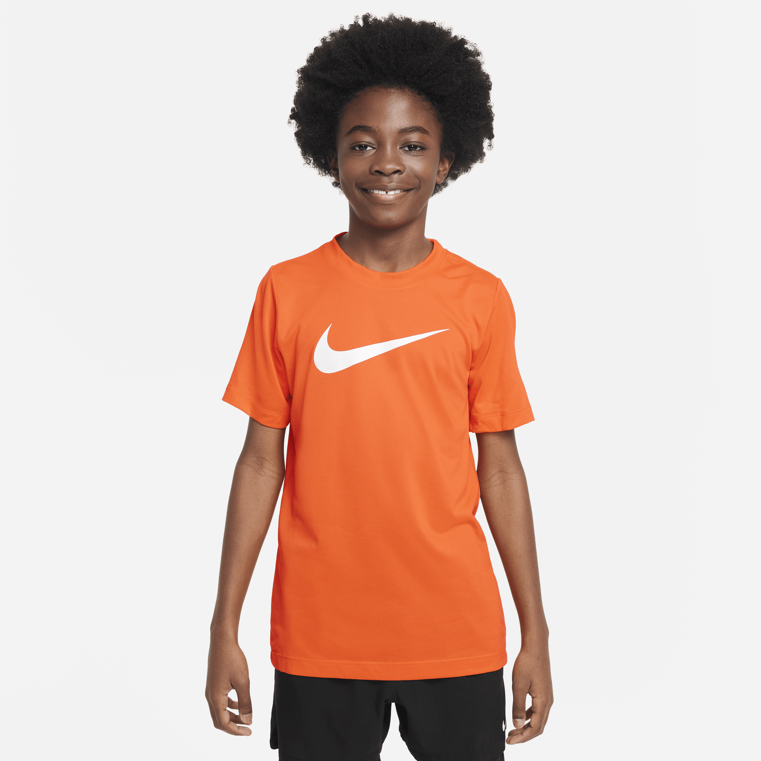 Shop Nike Dri-fit Legend Big Kids' (boys') T-shirt In Orange