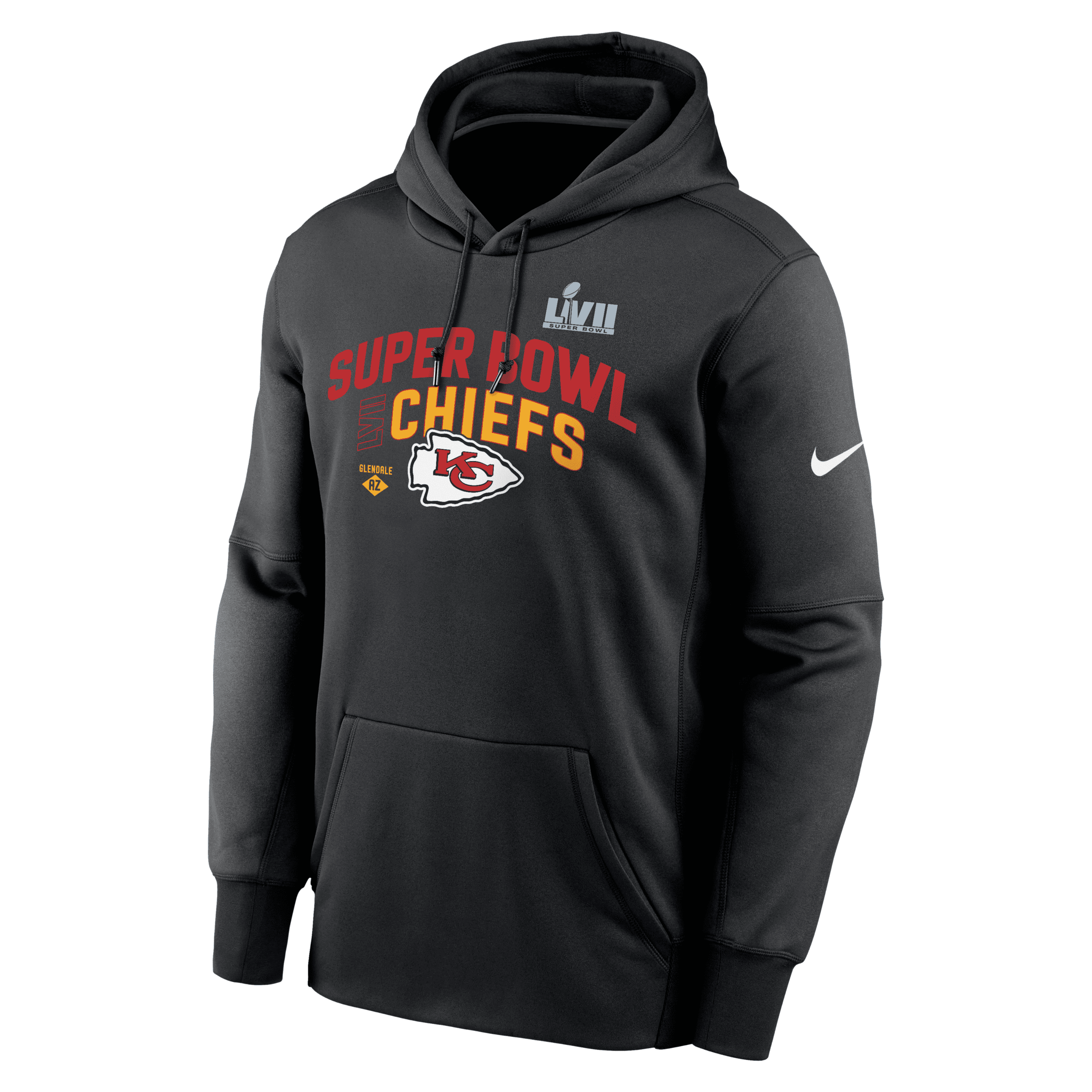Nike Men's  Therma Super Bowl Lvii Bound (nfl Kansas City Chiefs) Pullover Hoodie In Black
