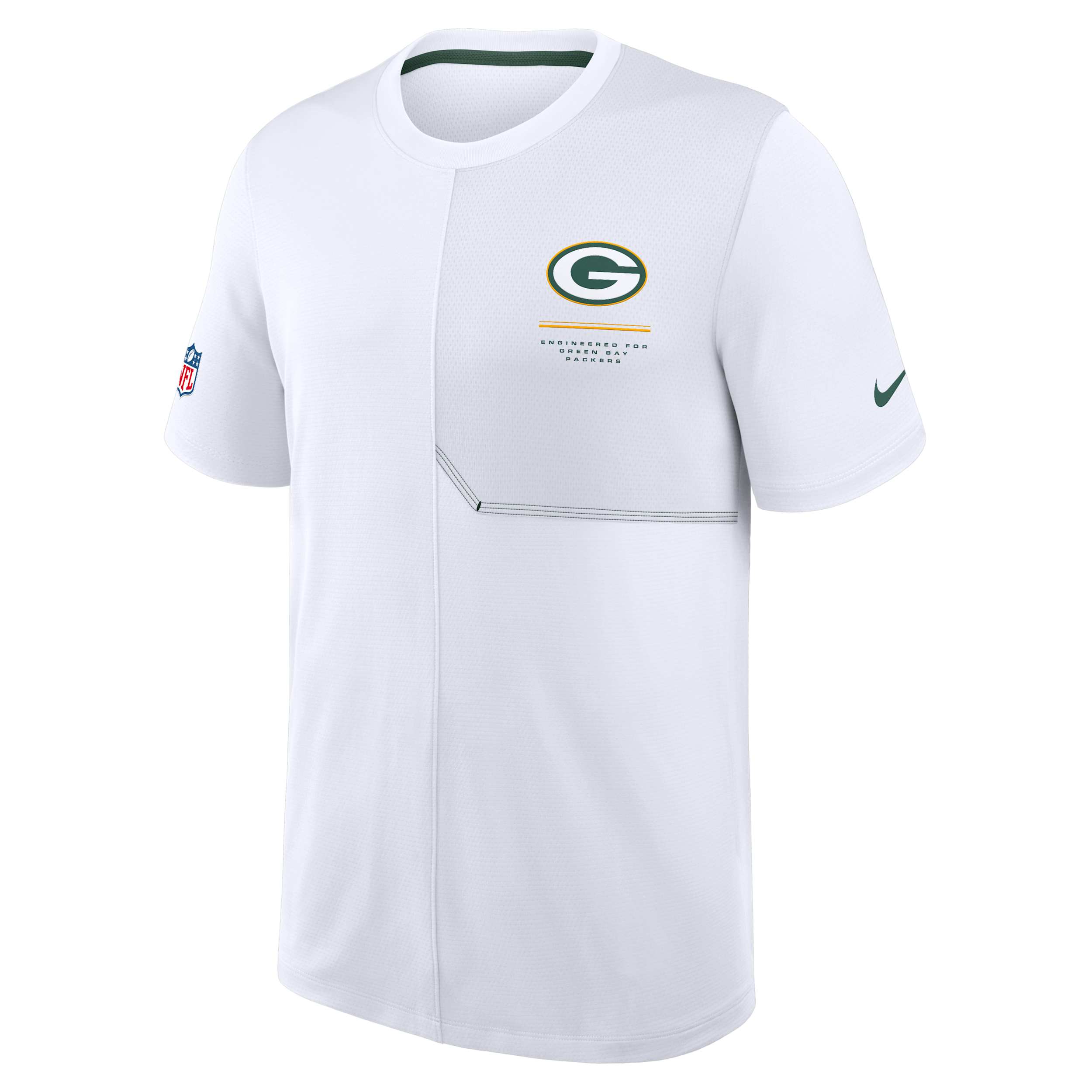 Green Bay Packers Sideline Coach Nike Men's Dri-FIT NFL Top in White | 03B2472M7T-B8B