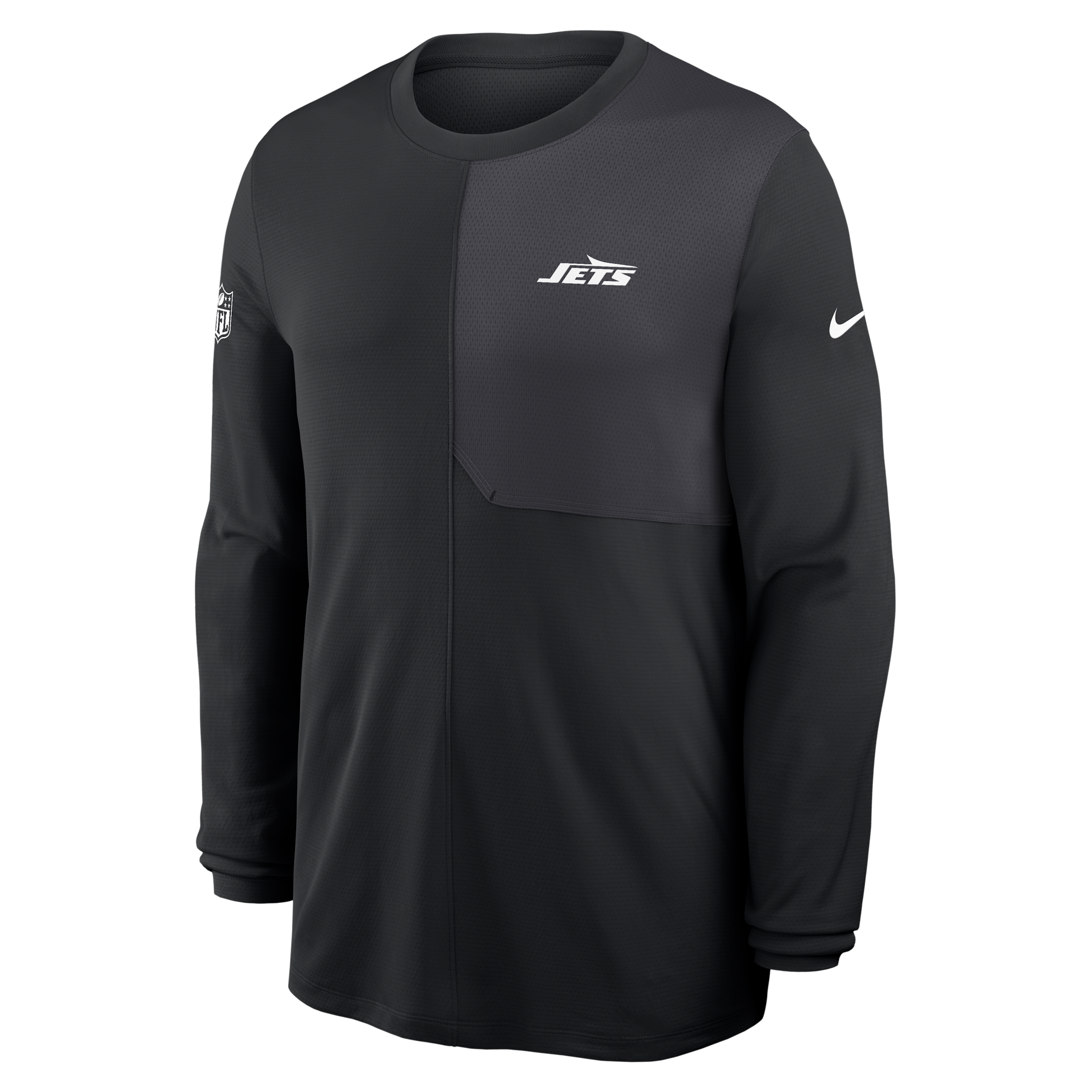 New York Jets Sideline Coach Nike Men's Dri-FIT NFL Long-Sleeve Top in Black | 03B1166N72-81D