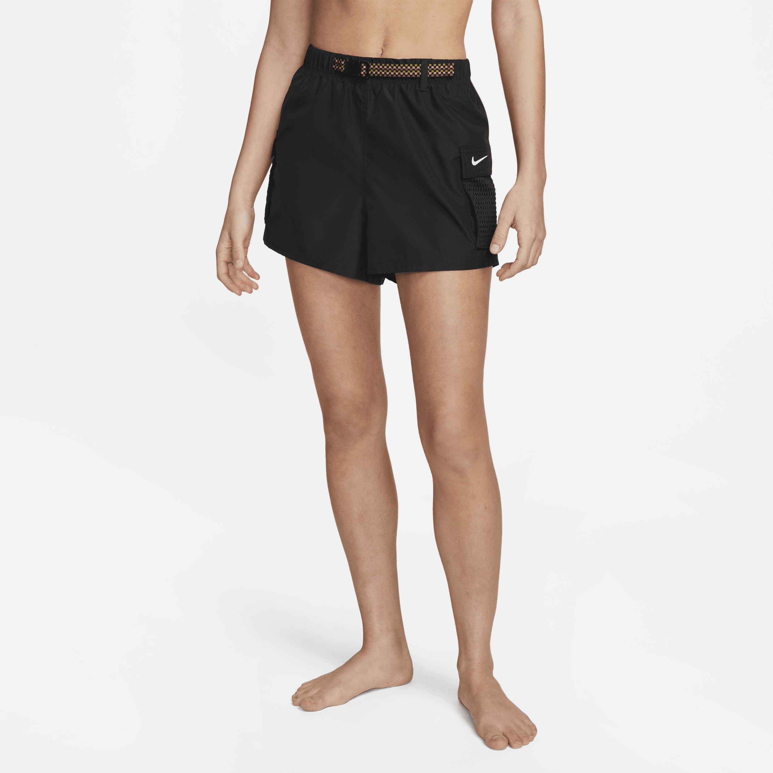 Nike Women's Cargo Cover-up Swim Shorts In Black