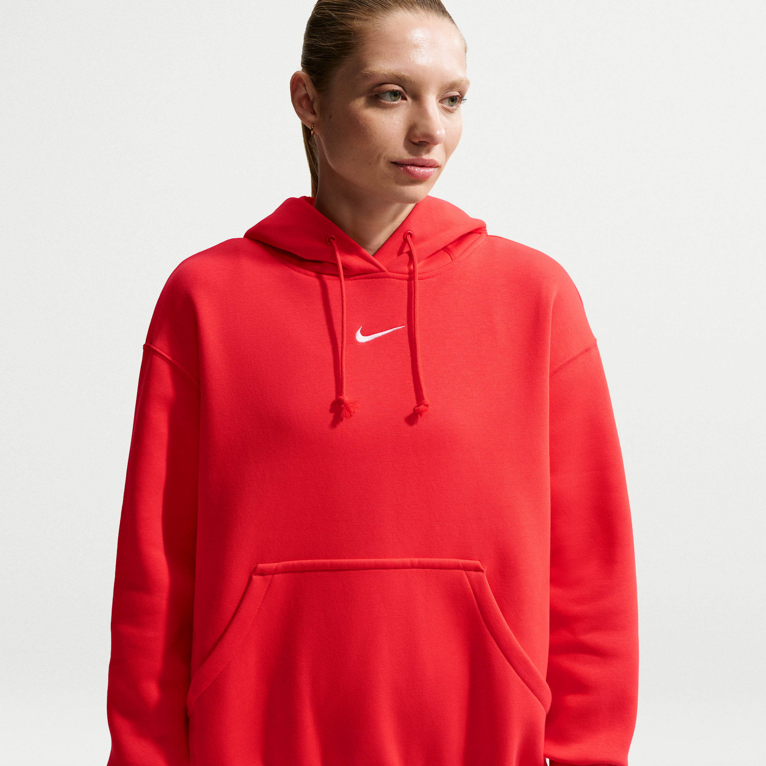 Women's Nike Sportswear Phoenix Fleece Oversized Pullover Hoodie in Red | DQ5860-696