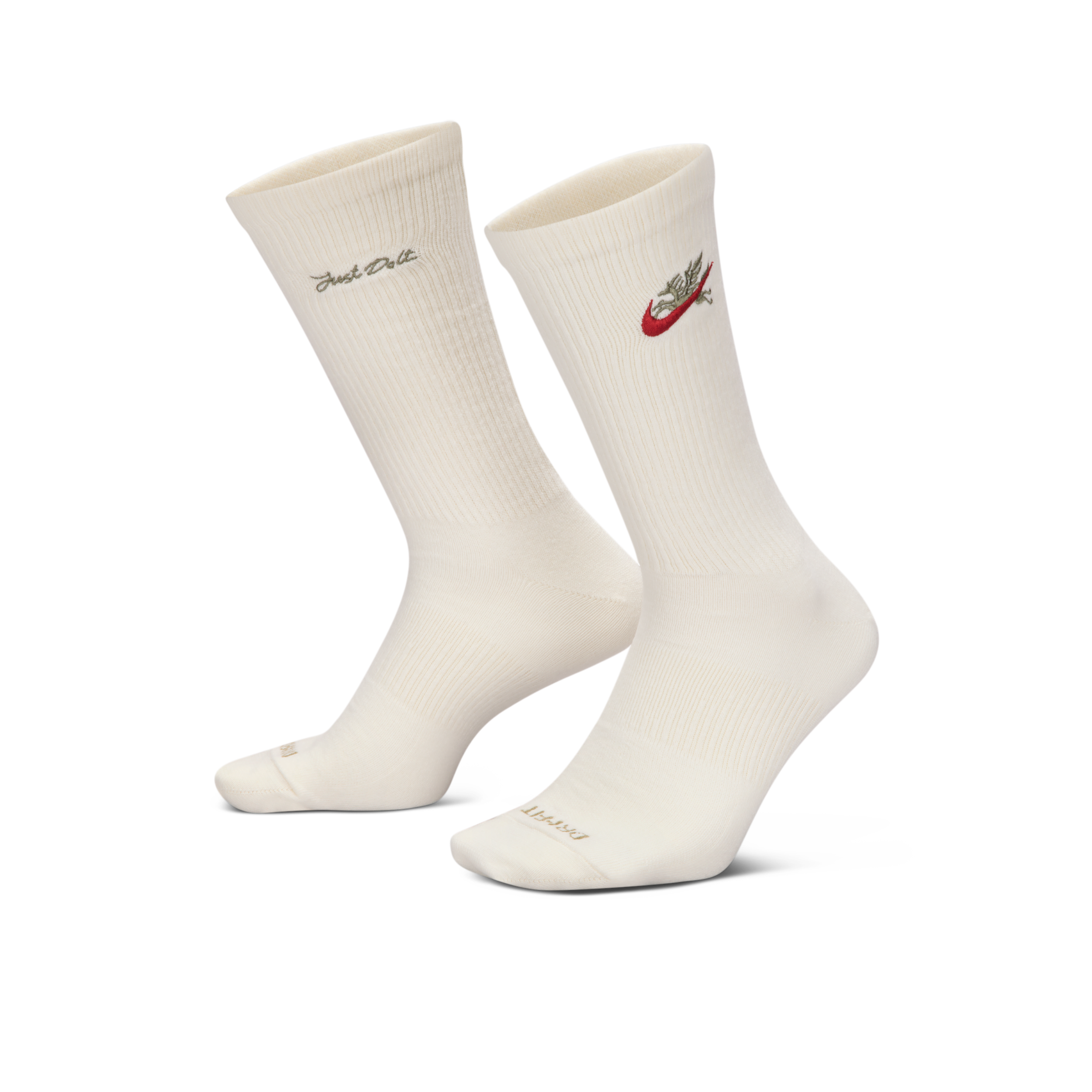 Nike Unisex Everyday Plus Lightweight Crew Socks (1 Pair) in White | IQ3433-133