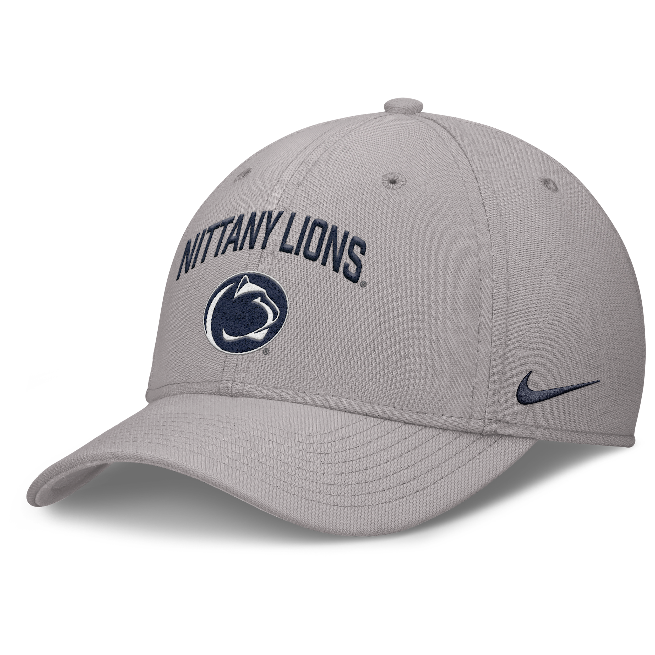 Nike Penn State On-field Rise Swoosh  Men's Dri-fit College Hat In Gray