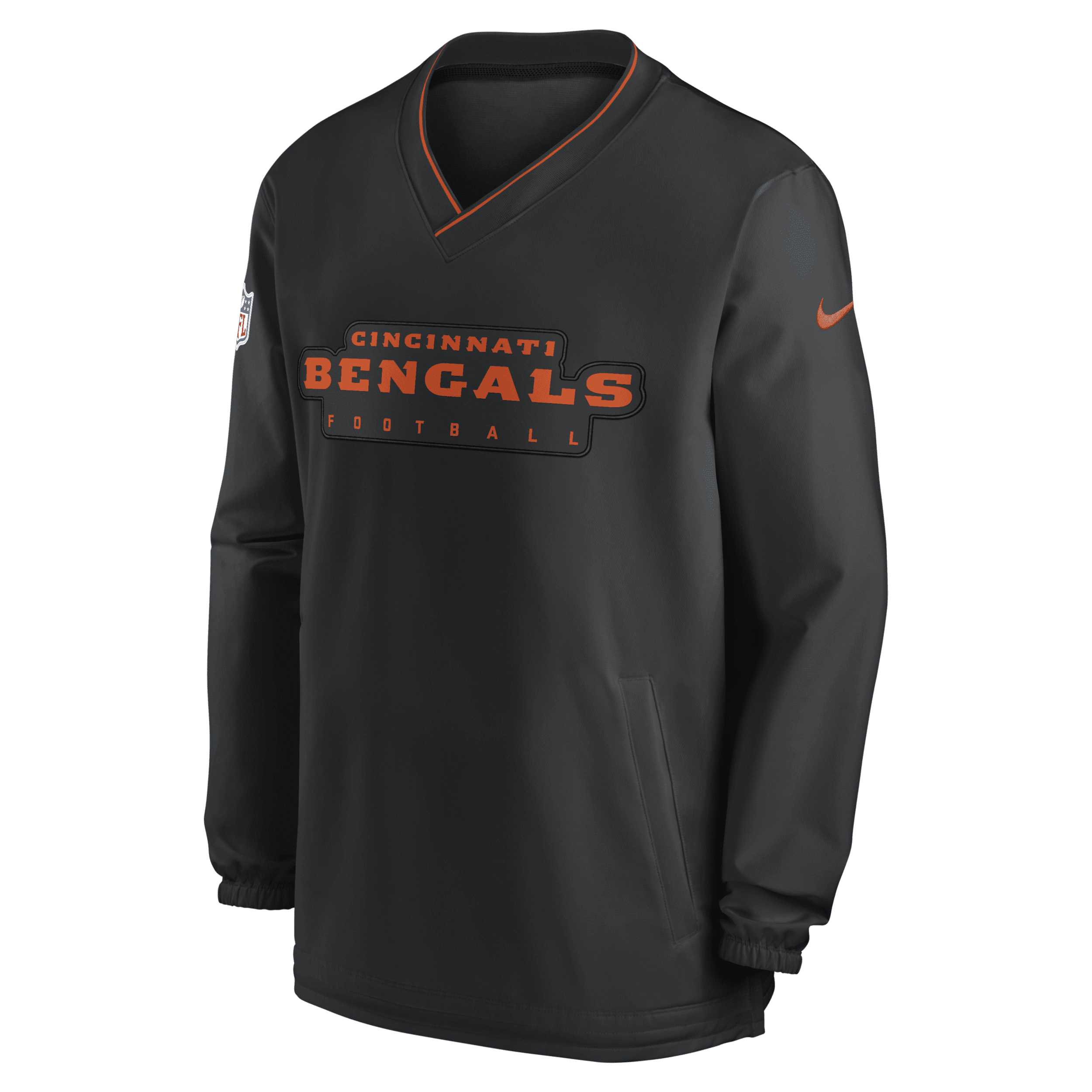 Nike Cincinnati Bengals Sideline  Men's Nfl Long-sleeve Windshirt In Black
