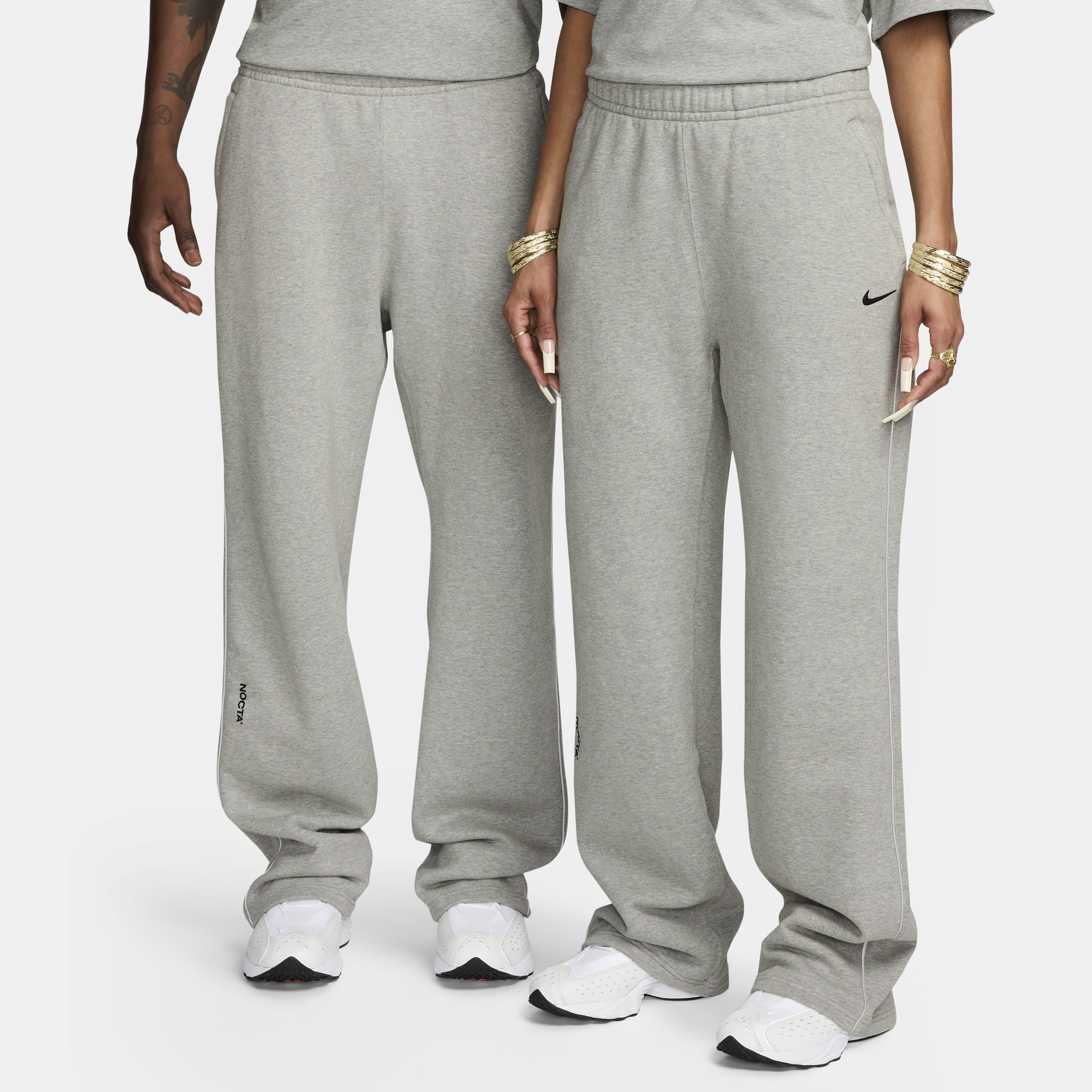 Nike Men's Nocta Nocta Fleece Cs Open-hem Sweatpants In Grey