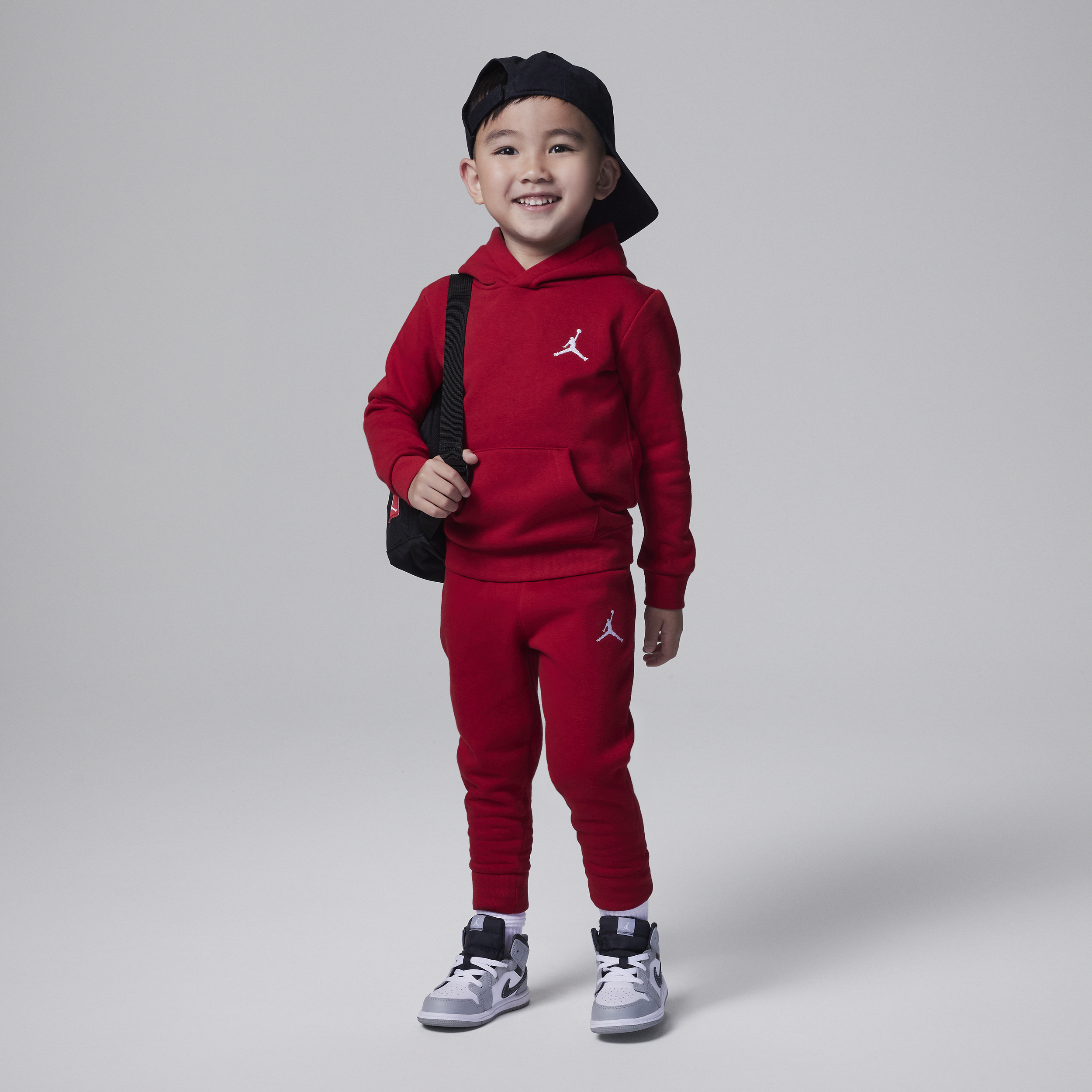 Jordan Babies' Mj Essentials Fleece Pullover Set Toddler 2-piece Hoodie Set In Red