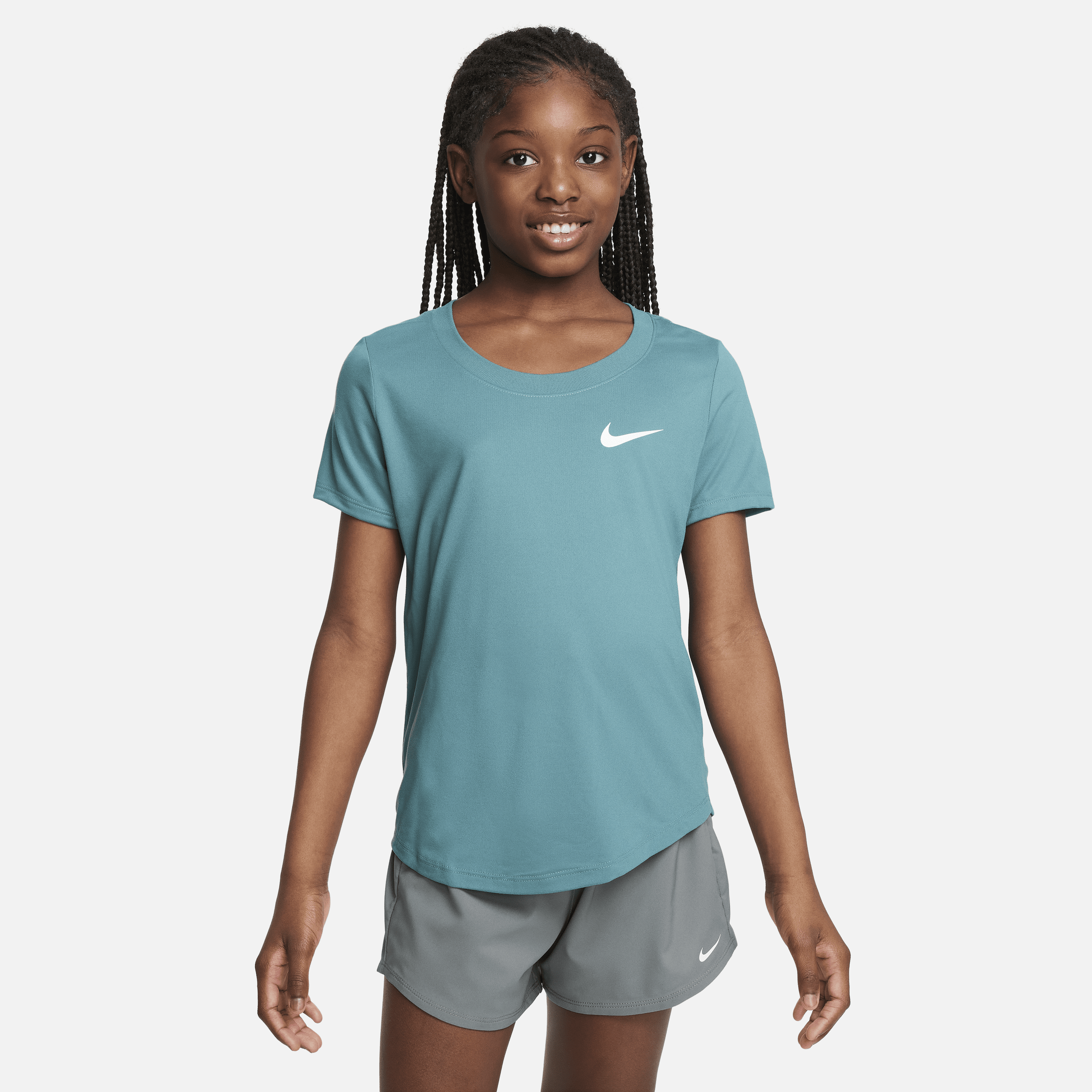 Nike Dri-fit Big Kids' (girls') Training T-shirt In Green