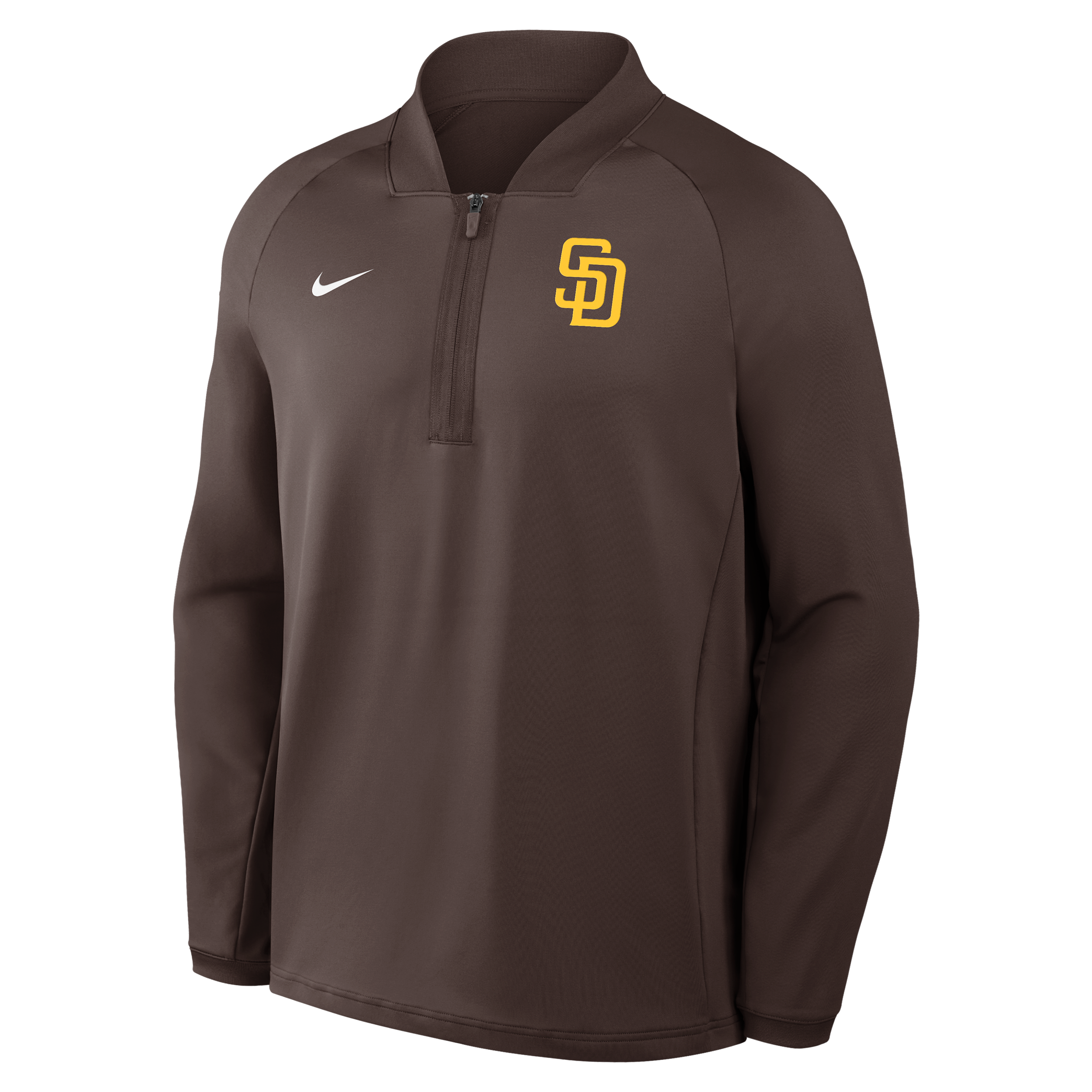 San Diego Padres Authentic Collection Nike Men's Dri-FIT MLB 1/2-Zip Long-Sleeve Top in Brown | 04H920QPYP-KRR