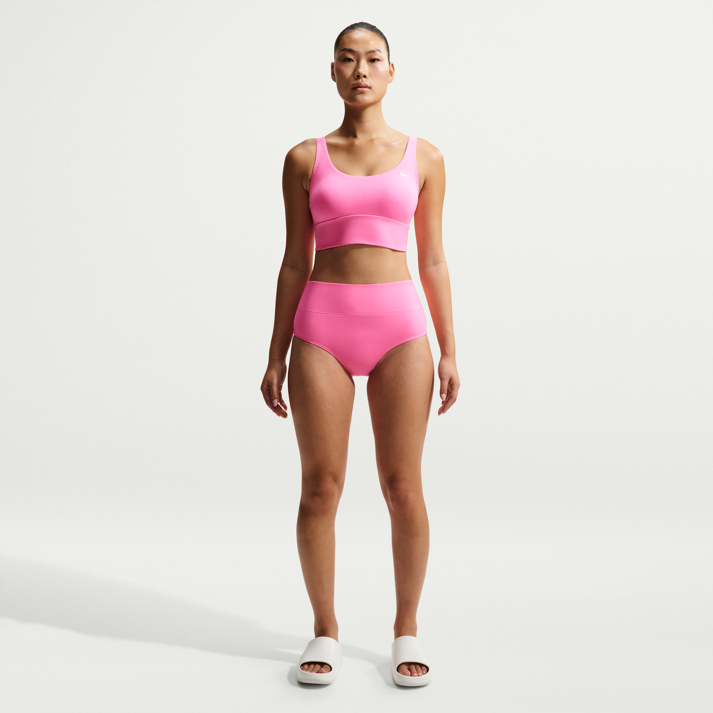 Nike Women's Swim Effortless Essential High Waist Full Bottom in Pink | NESSG232-663