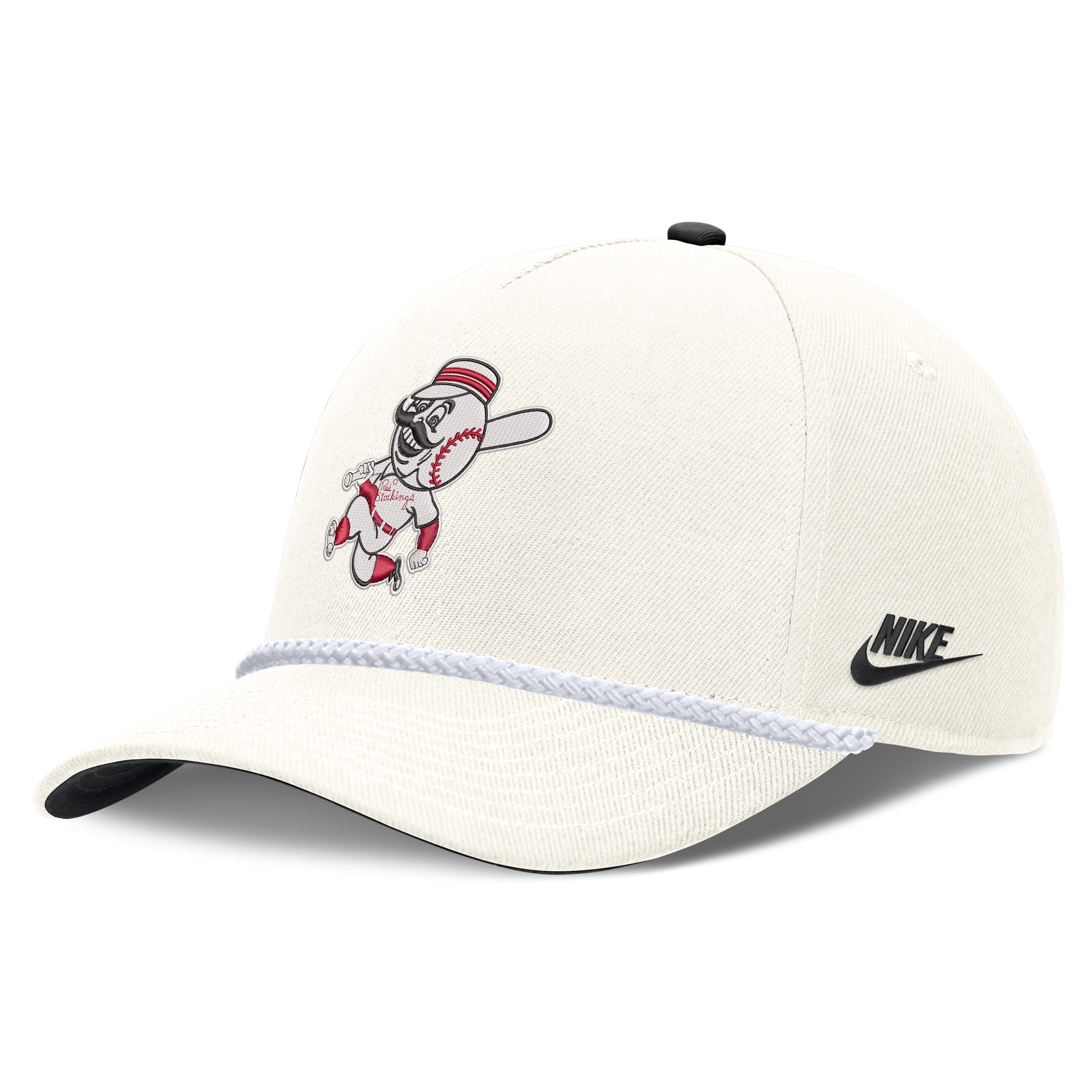 Cincinnati Reds Cooperstown Rise Nike Men's MLB Adjustable Hat in White | NB45422MR75-U8F