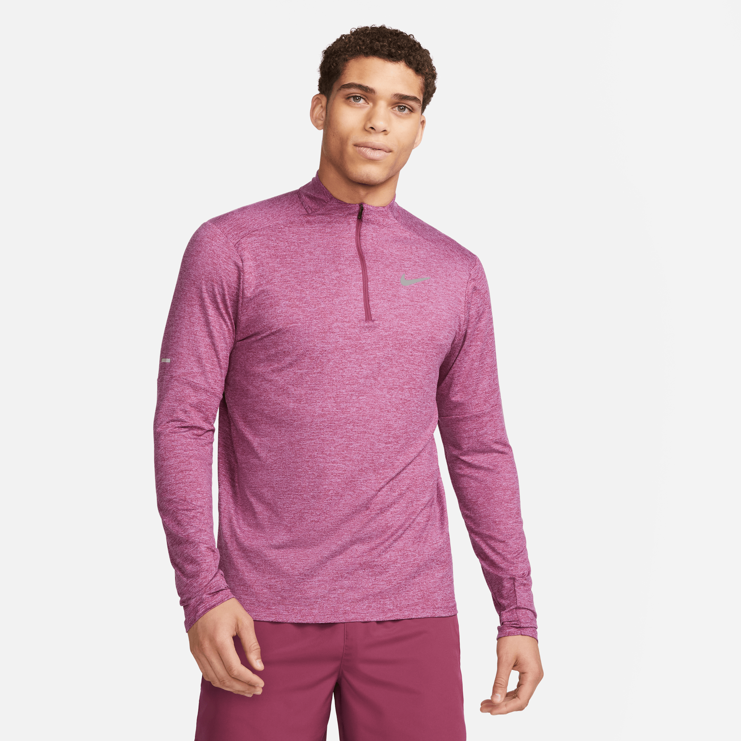 Nike Dri-fit Element Half Zip Running Pullover In Red
