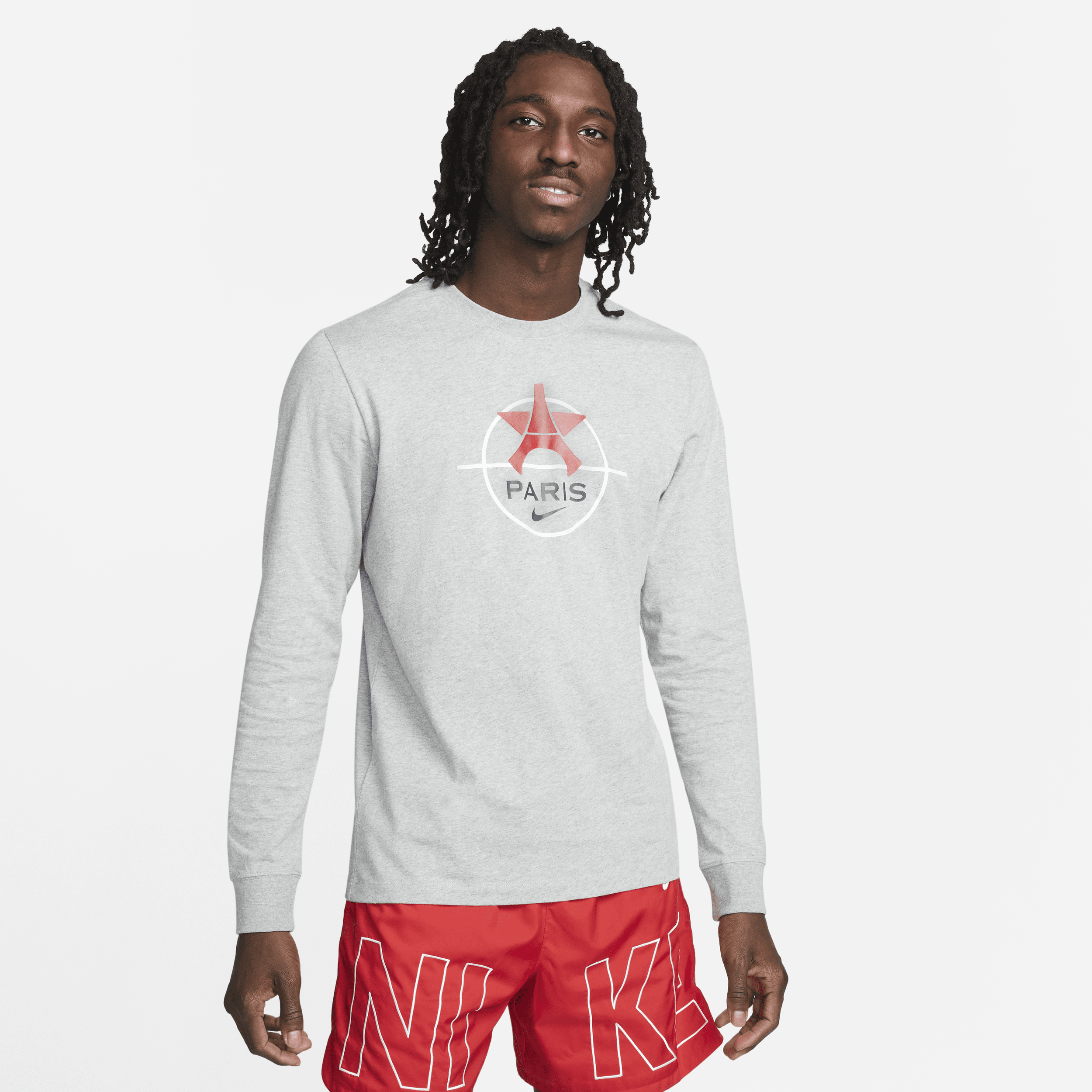 Shop Nike Paris Saint-germain Knockout  Men's Soccer Long-sleeve T-shirt In Grey